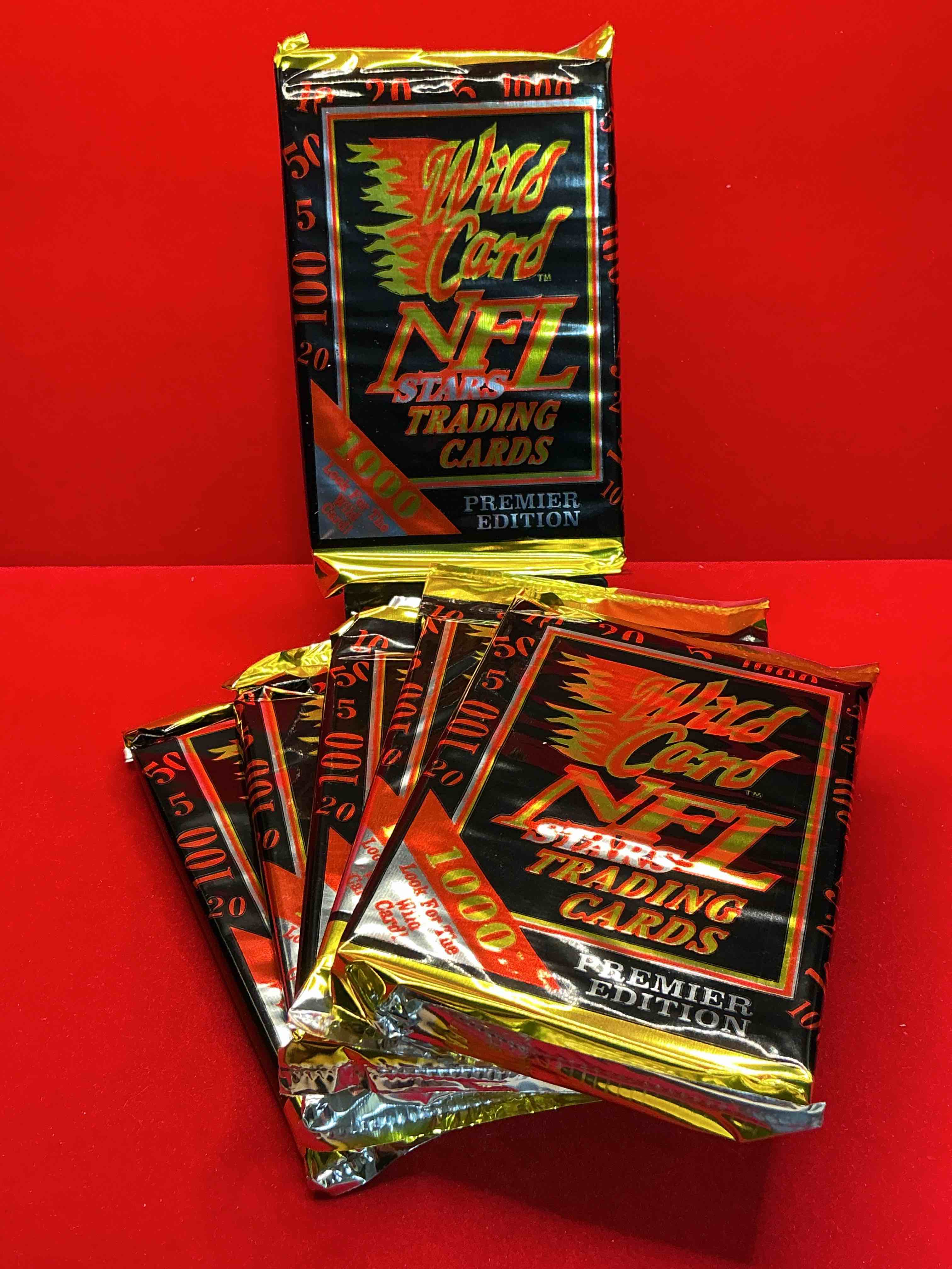 wildcard nfl football unopened packs! 1992 wildcard football series one 15 cards in each pack! wow! perfect for any football fan!