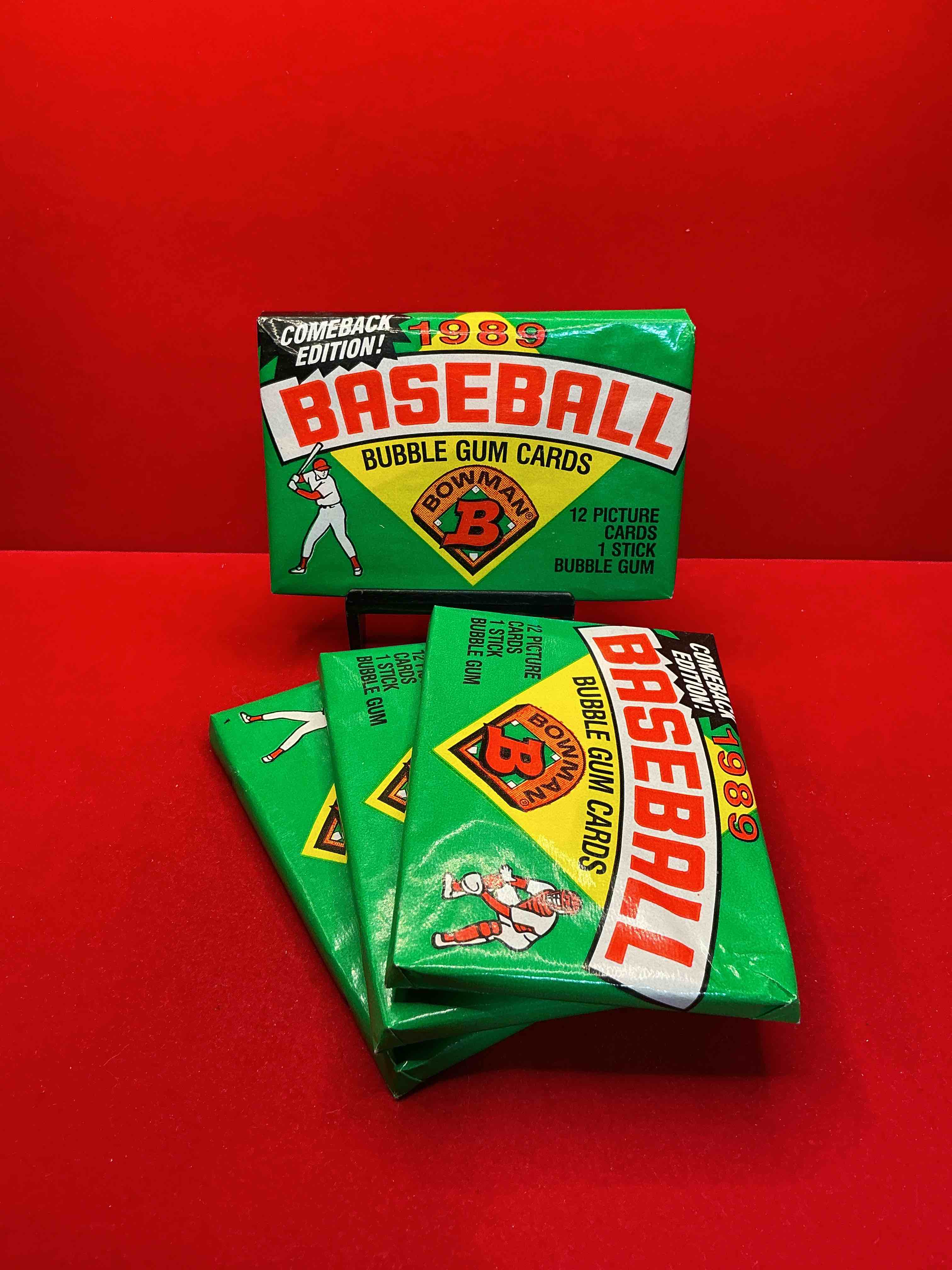 1989 bowman comeback edition baseball cards! unopened direct from original box! search for ken griffey jr. rookie card & valuable bo jackson & nolan ryan cards!