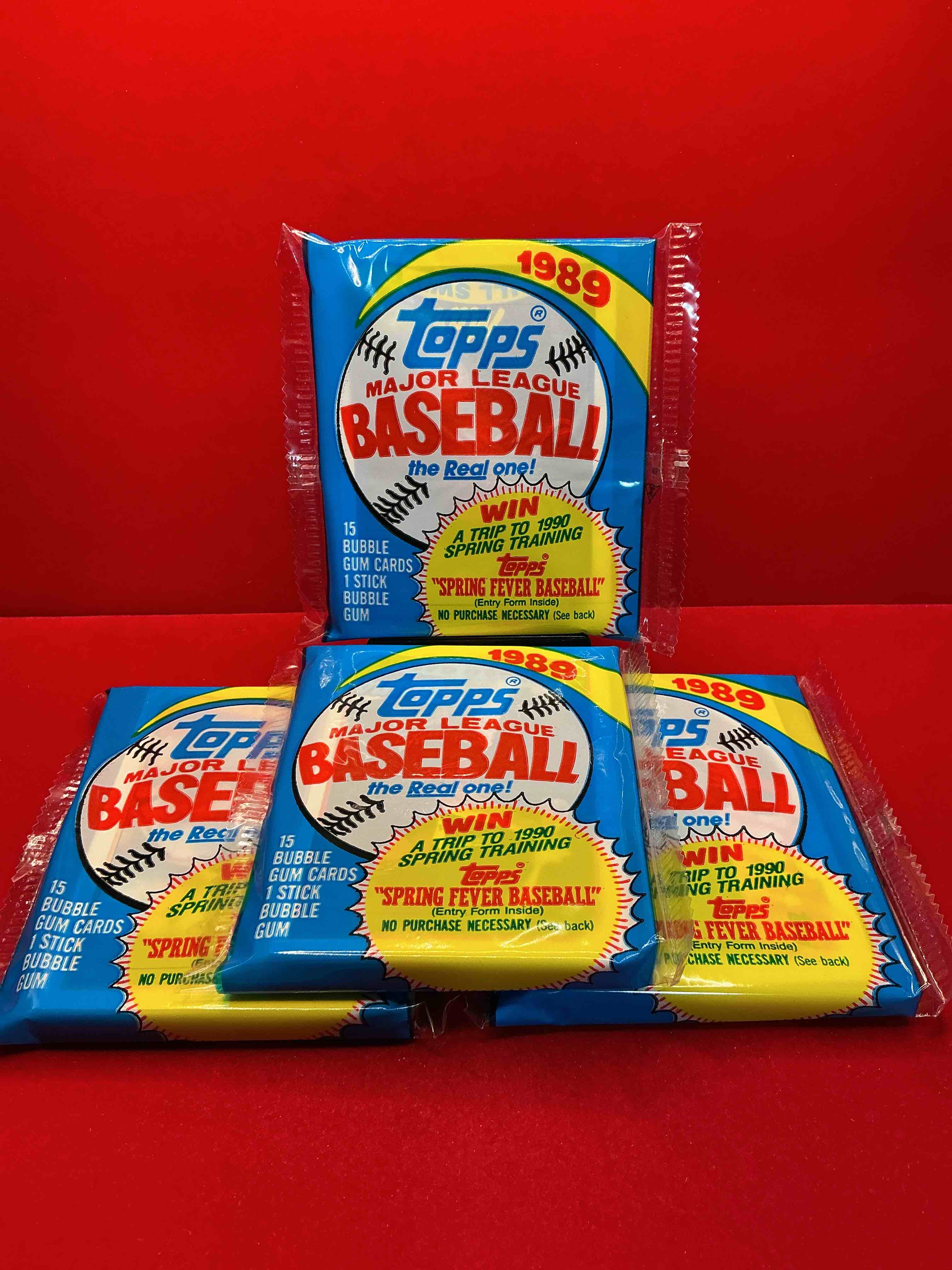 john smoltz & randy johnson rookies!? 1989 topps baseball unopened sports card cello packs! direct from original retail case! search for valuable ken griffey jr. & randy johnson rookie cards as well as valuable bo jackson