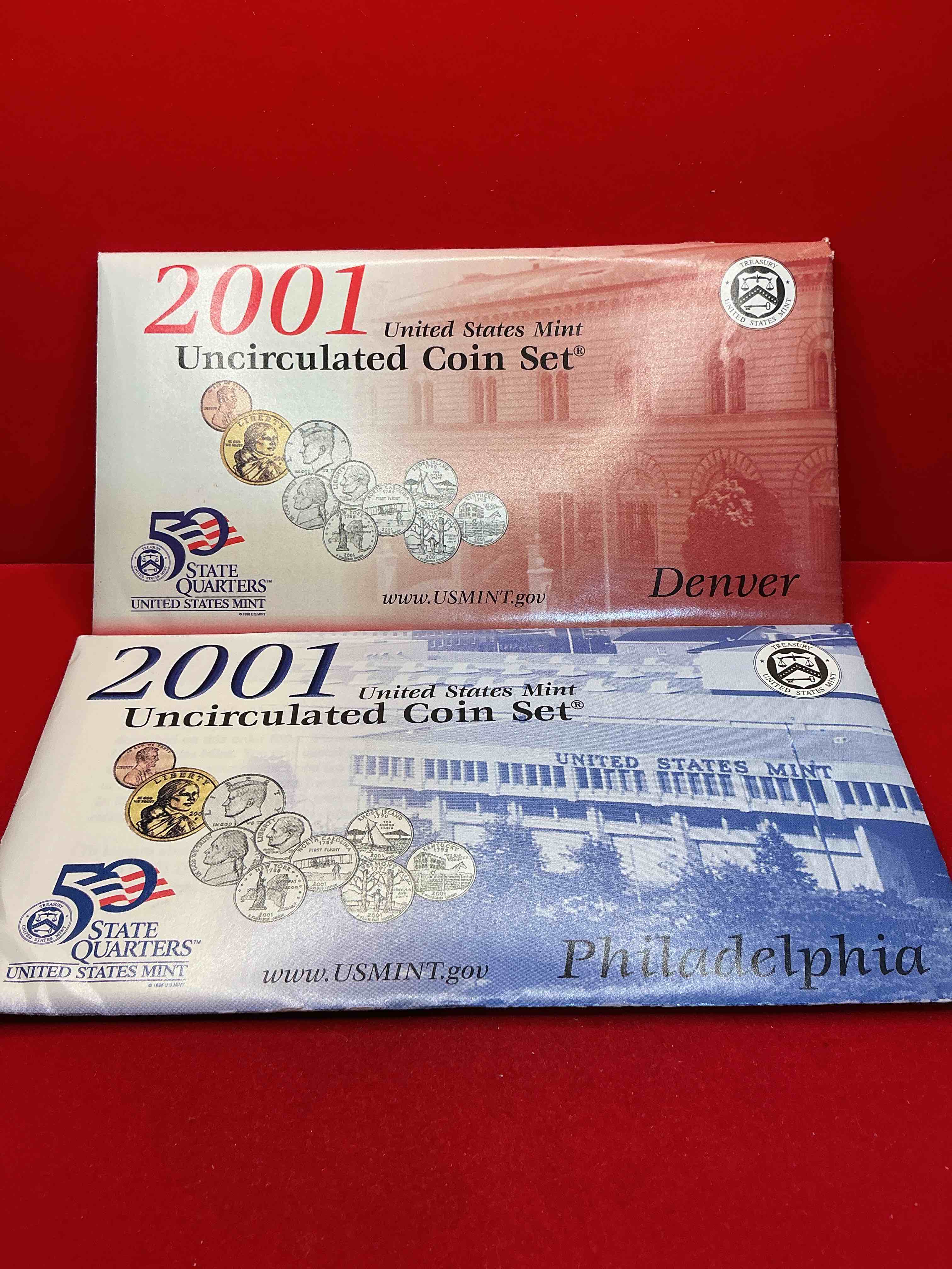 2001, the year the world changed forever. here are gorgeous 2001 u.s. mint set uncirculated coins. includes 20 coins, each coin minted that year to include the 10 state quarters issued that year, philadelphia & denver mints. half dollars, state quarters, one dollar coins & more! own an incredible collector item & an important piece of history.
