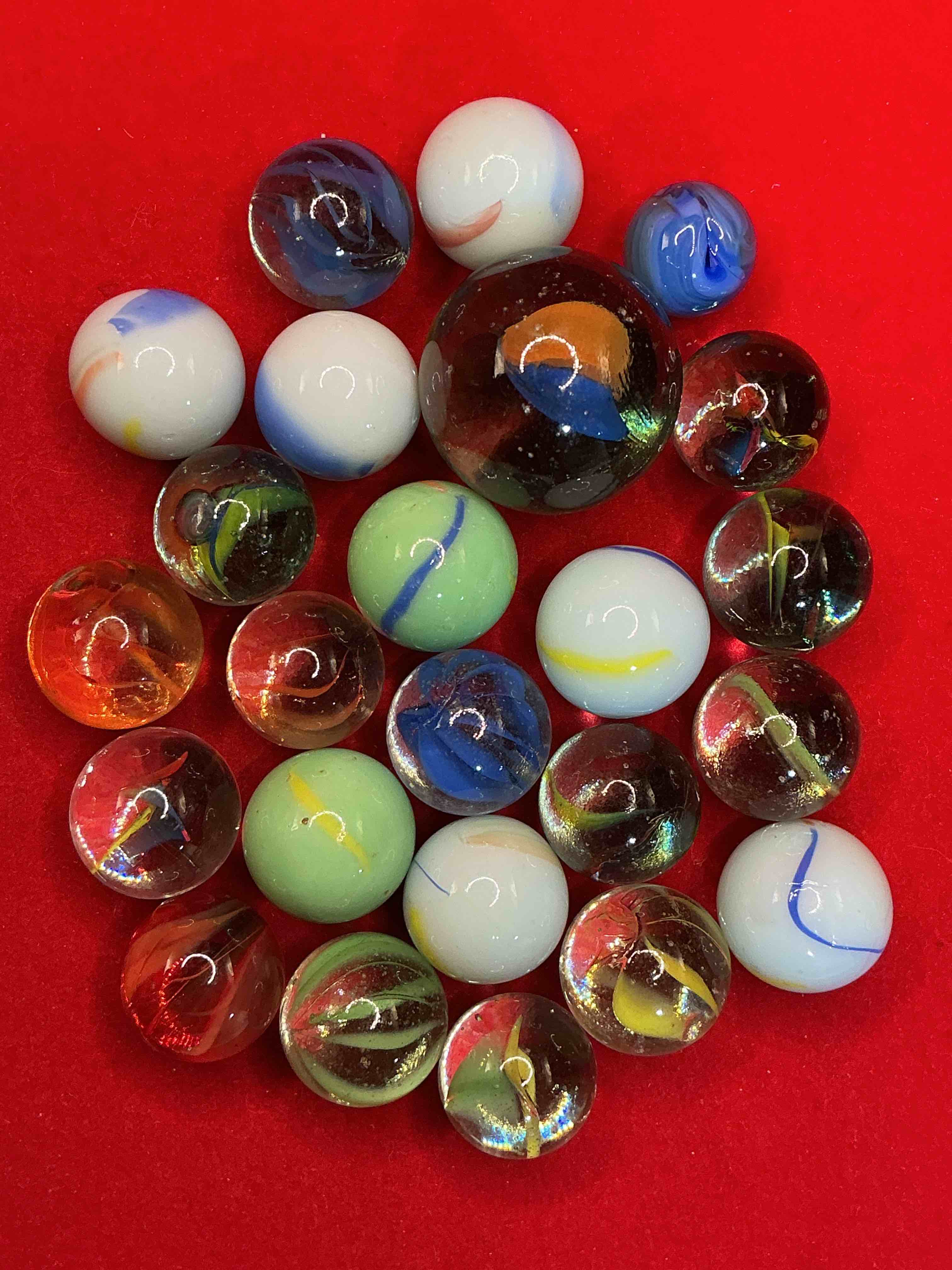 antique glass marbles! genuine stunning marbles lot, some marbles made between the years 1925-1965 & some may be made with uranium! some may are great depression era & even earlier! gorgeous, authentic pieces of history!  
