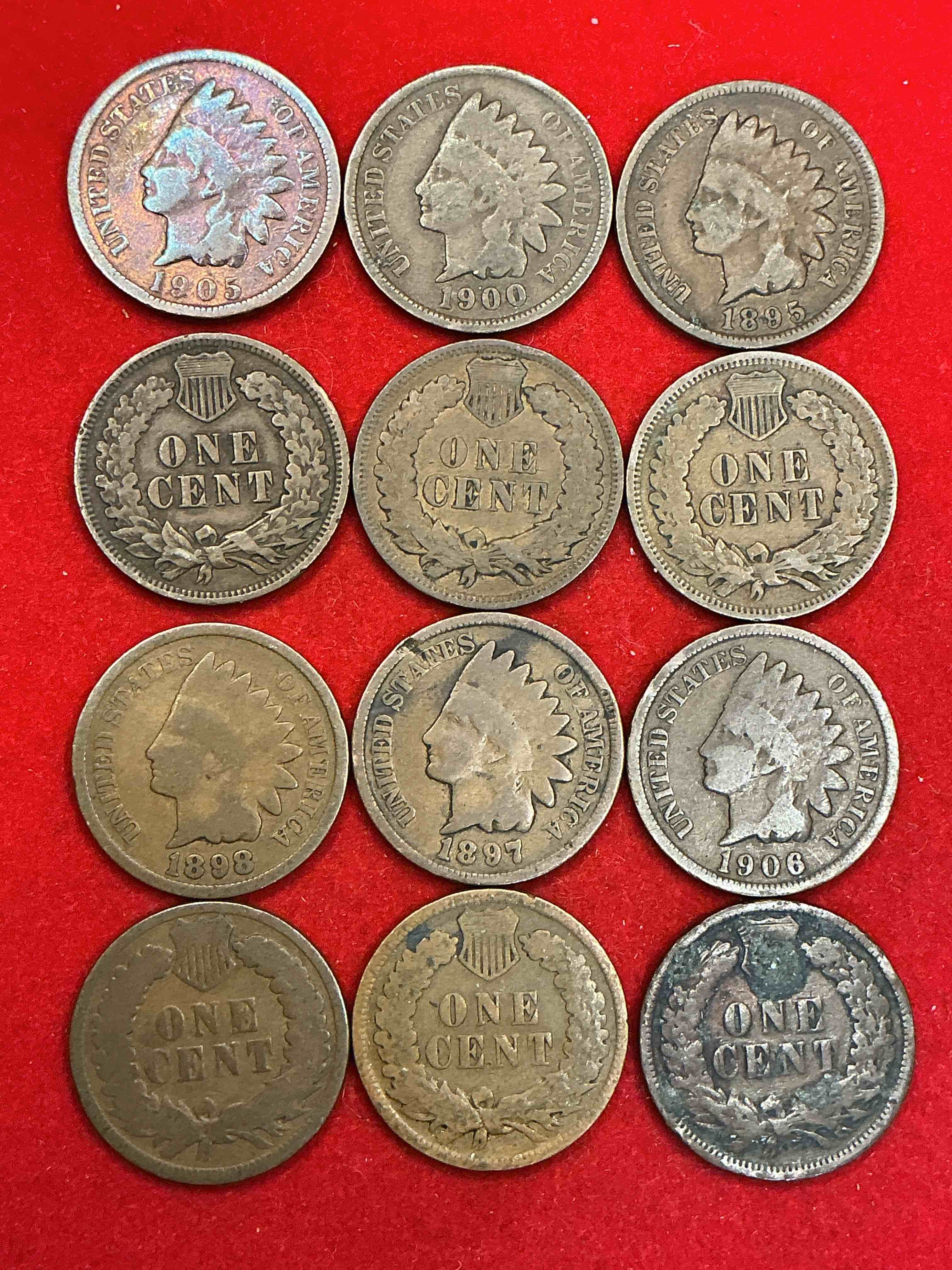 Condition photo showing Good Condition for indian head pennies! these gorgeous u.s. pennies were minted from 1859-1909 & have become serious collector items! the "indian head" design is actually a representation of lady liberty wearing an indian headdress. here are beautiful, well-kept examples representing many different mint years! great for collecting, investing & learning history, & rare with visible dates!
