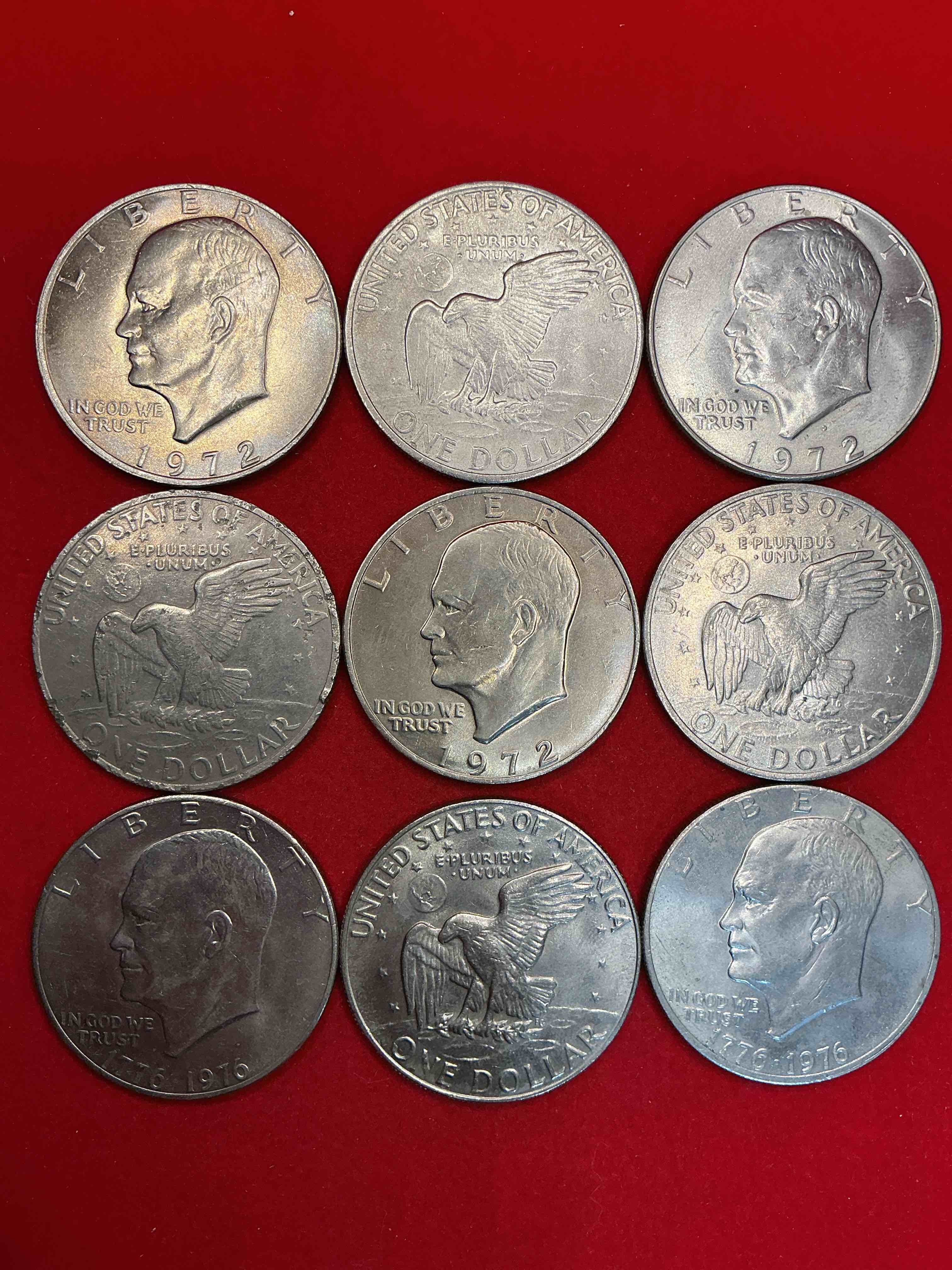 gorgeous eisenhower dollars! here are circulated “ike” dollars! up for auction are ike one dollar coins from different years! awesome ike dollars! even includes rare bicentennial 1976 edition