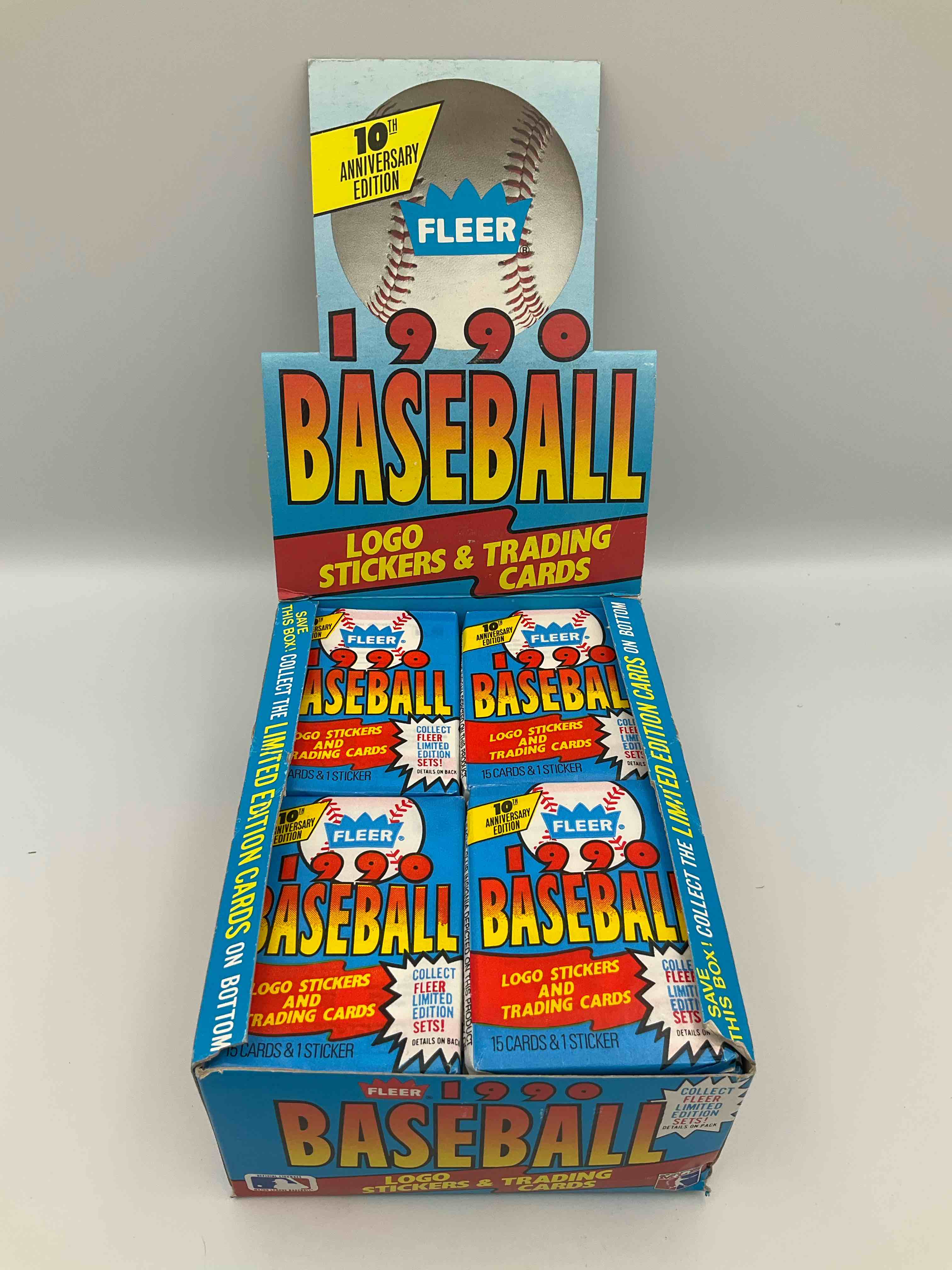 Condition photo showing New/Like New for vintage baseball! awesome 1990 fleer baseball unopened sports card wax packs!direct from original box! search for valuable collectible ken griffey jr cards!
