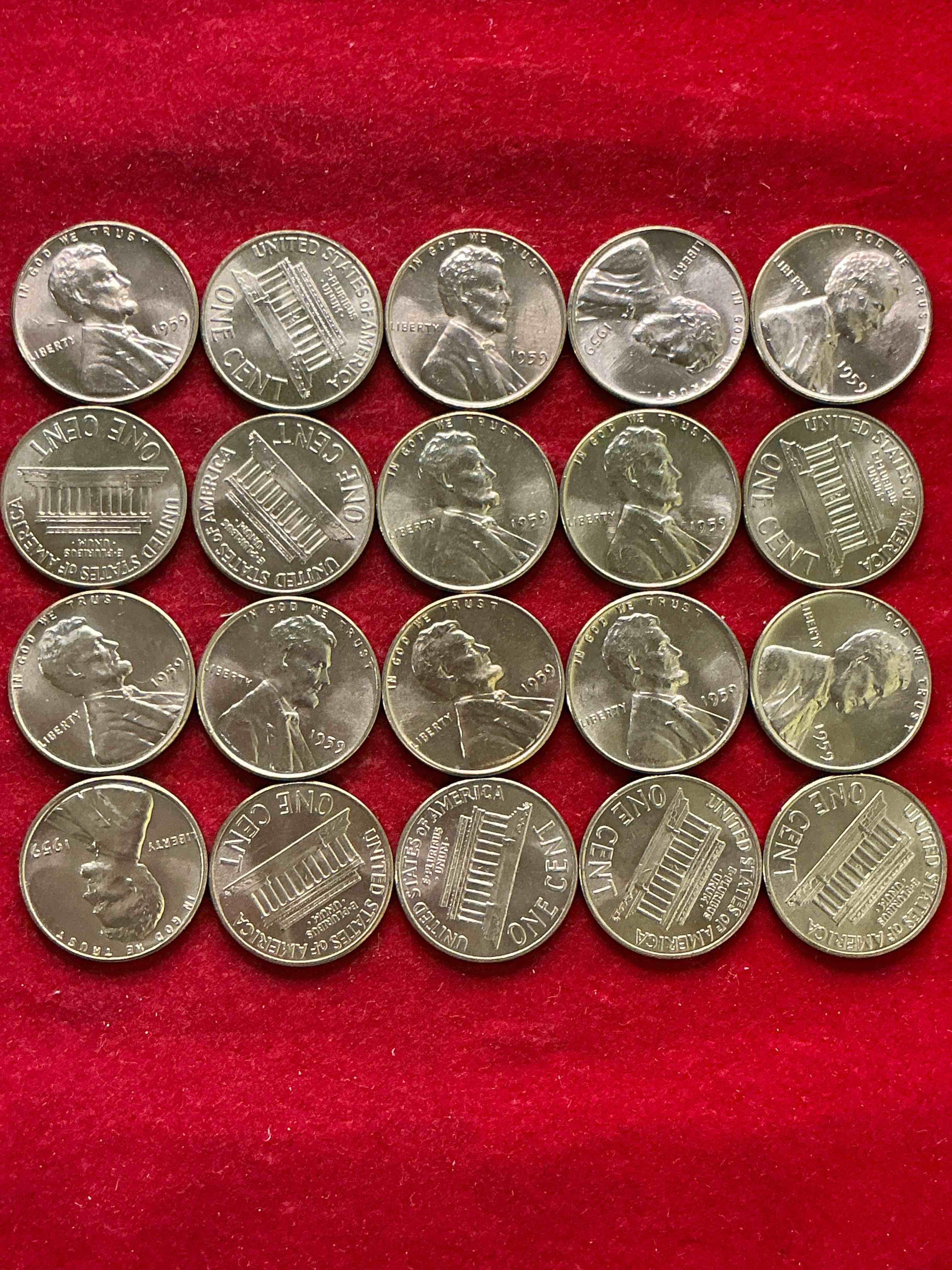 1959 brilliant uncirculated pennies! 1959 was the last year of an epic chapter of american history! own pieces of the 1950’s with these brilliant uncirculated pennies! many from the original treasury bank rolls not having seen daylight since 1959, wow!