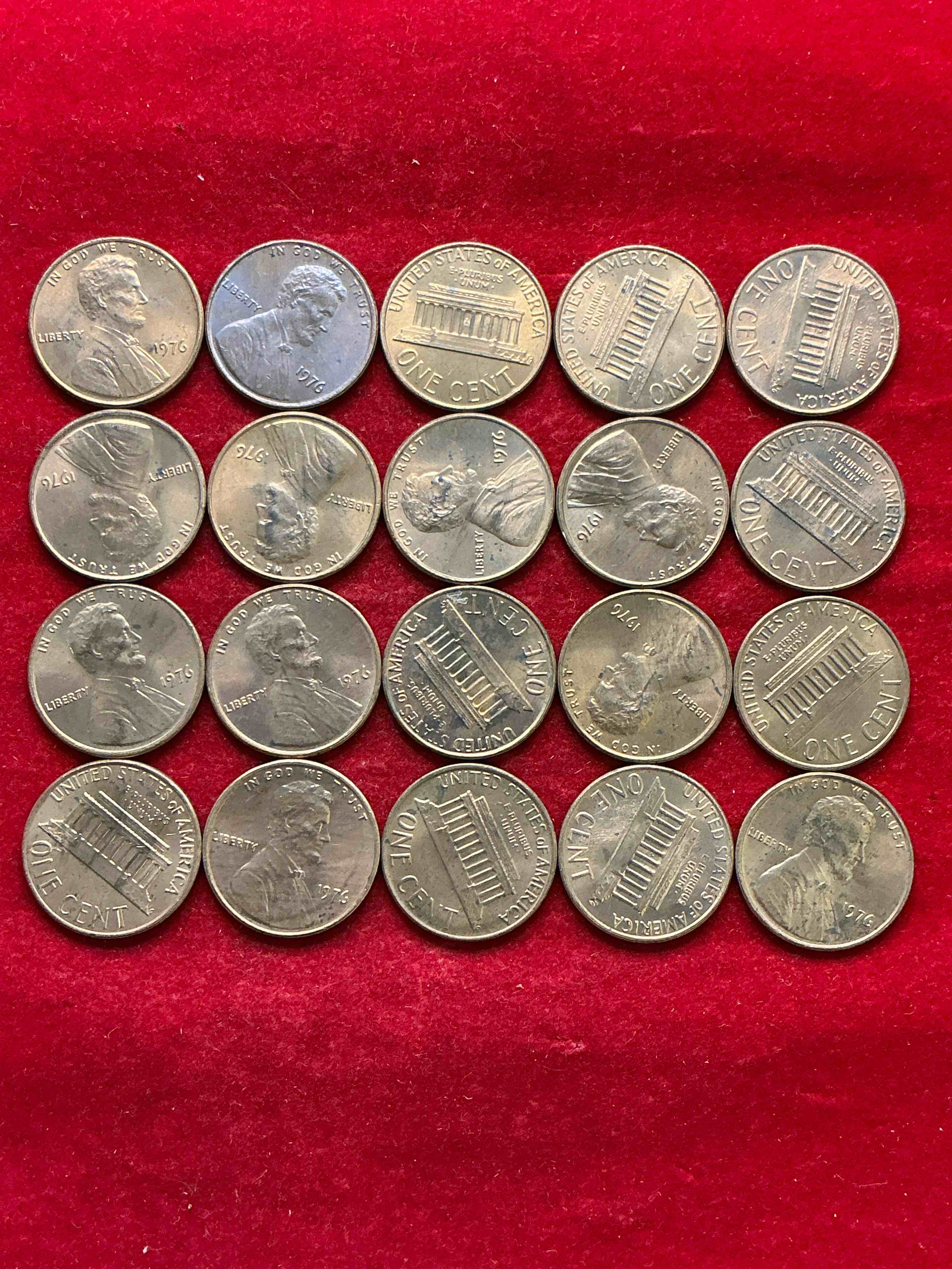 1976 brilliant uncirculated america 200 year anniversary pennies! celebrate america’s bicentennial with the unc brilliant 1976 pennies, direct from the original bank rolls! these pennies have not seen the light of day since 1976, wow! serious collector items!