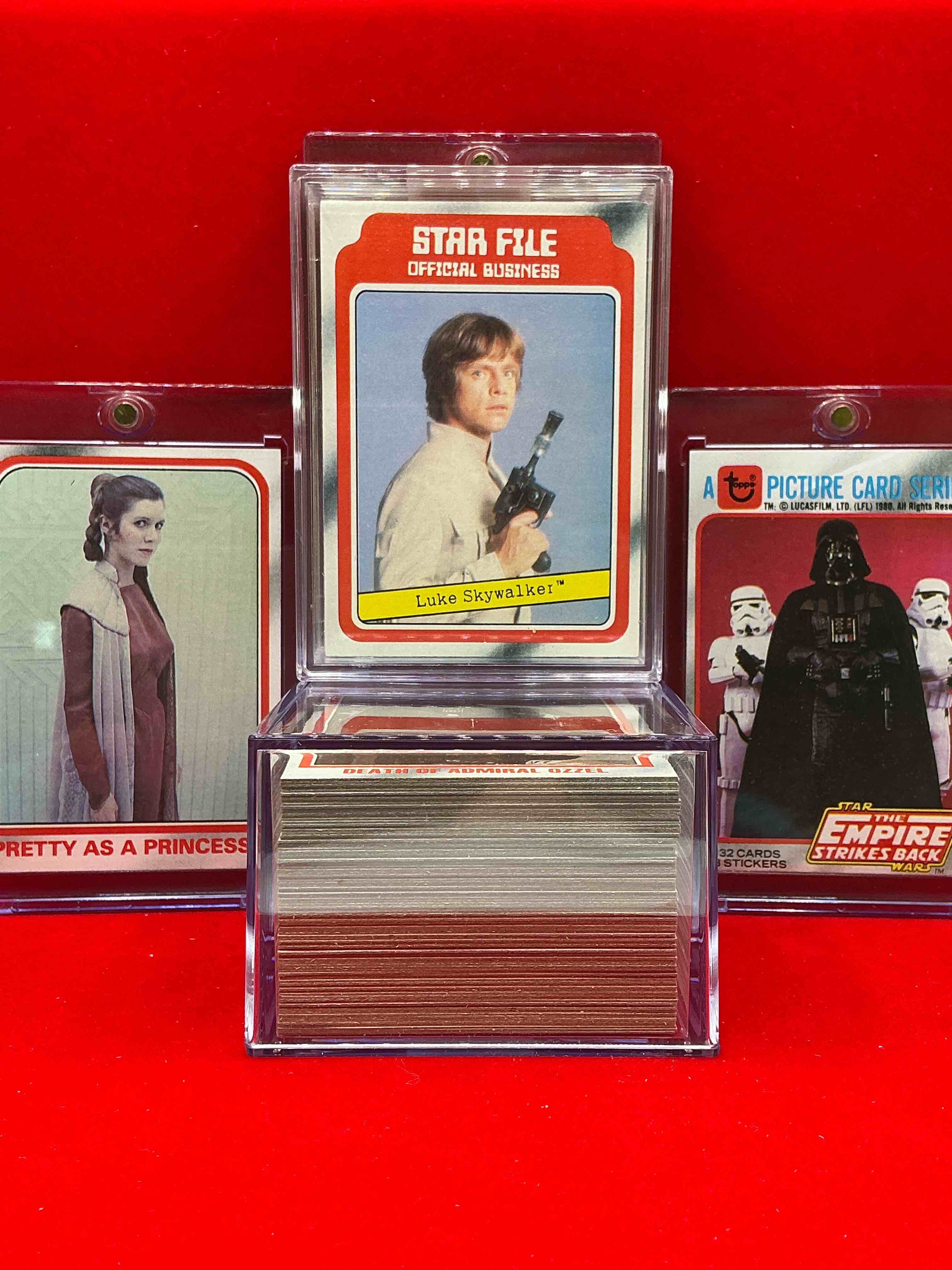 1980 empire strikes back history! genuine star wars empire strikes back movie cards, complete series one, 132 card collection! ultra rare to find in this good condition & complete! authentic, serious collectibles & precious pieces of original star wars history!