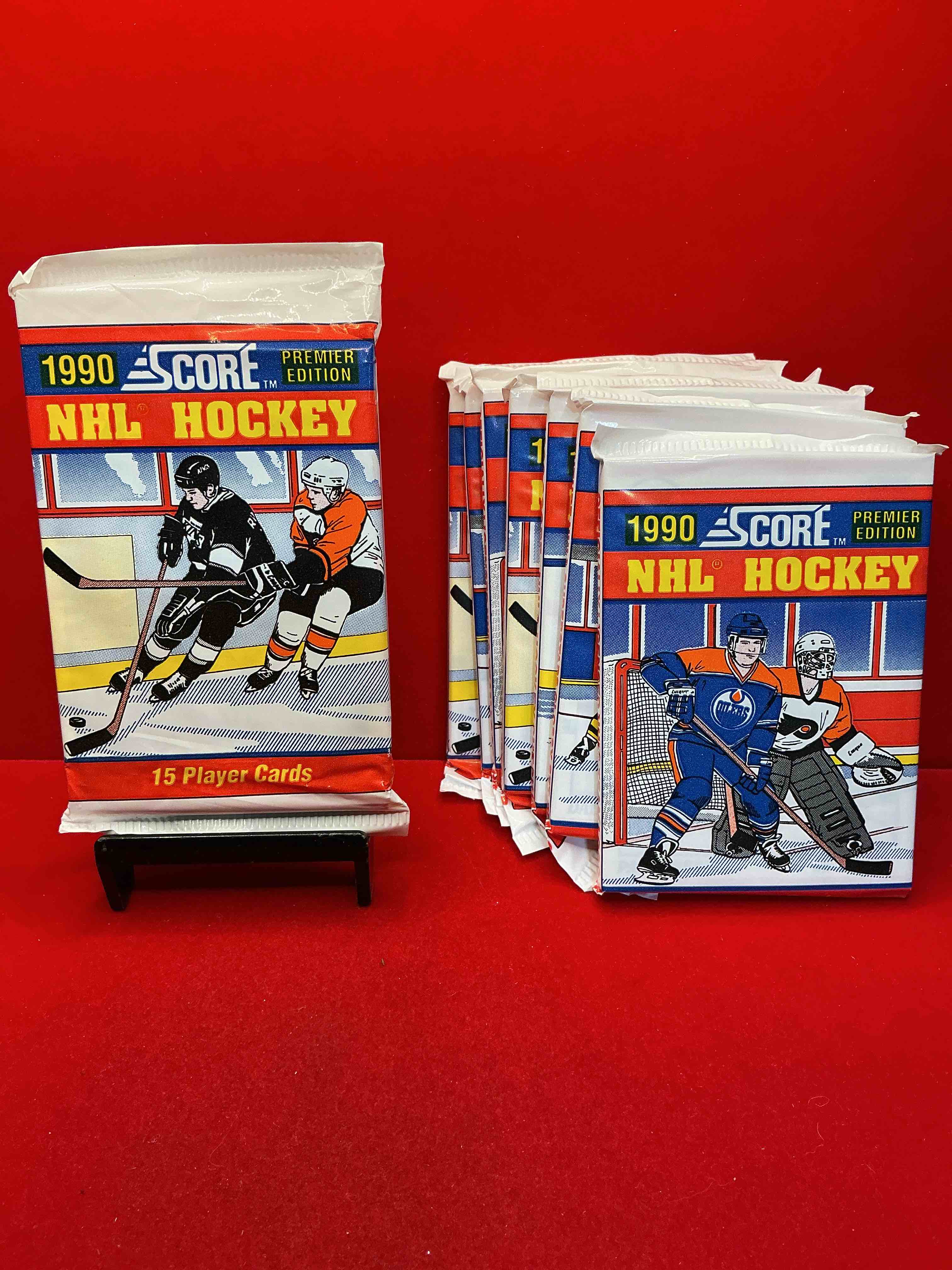beautiful & rare! wayne gretzky!? 1990 score hockey unopened packs! look for key rookies & wayne gretzky cards in these amazing packs! straight from box & rare!