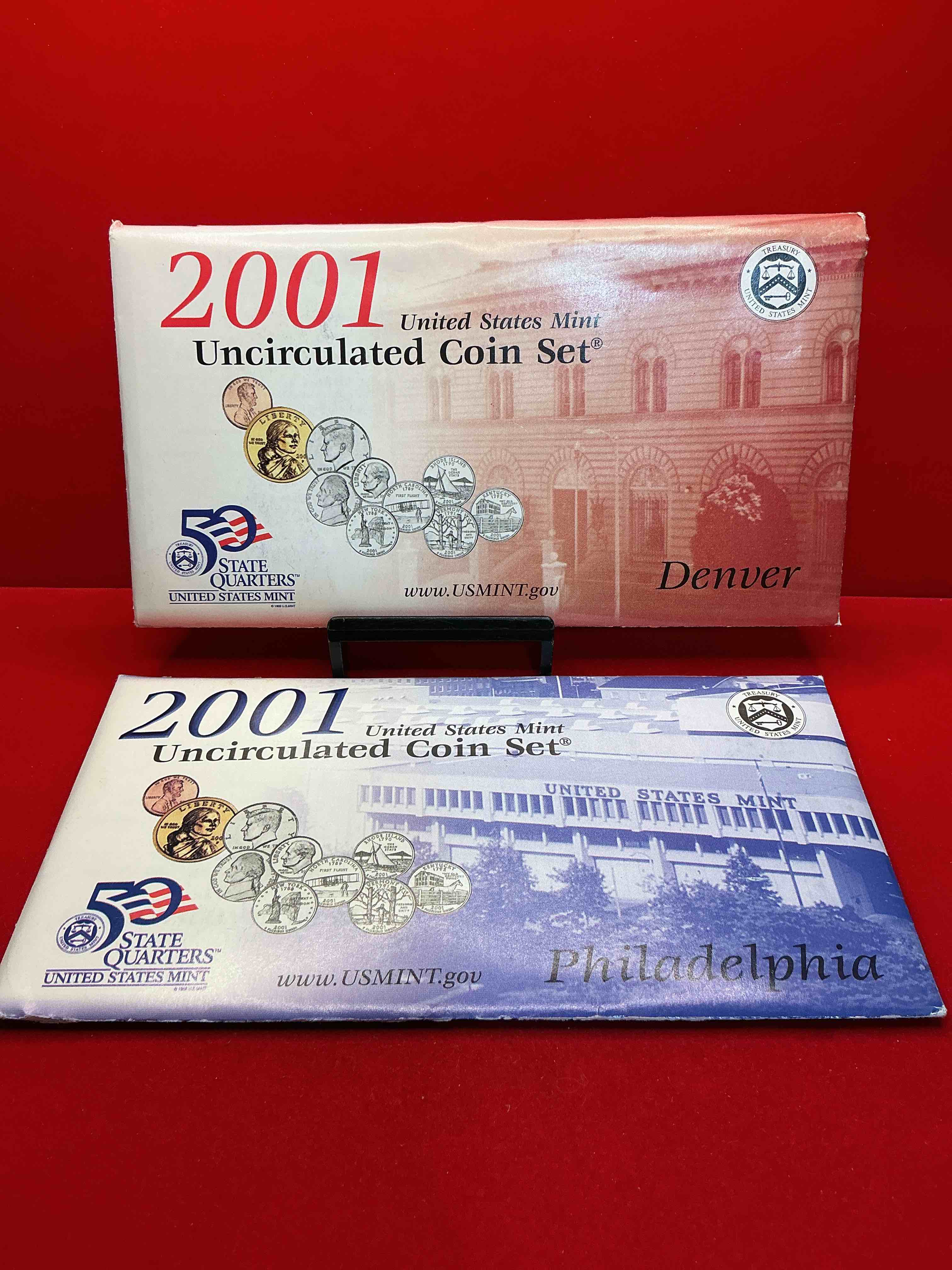 2001, the year the world changed forever. here are gorgeous 2001 u.s. mint set uncirculated coins. includes 20 coins, each coin minted that year to include the 10 state quarters issued that year, philadelphia & denver mints. half dollars, state quarters, one dollar coins & more! own an incredible collector item & an important piece of history.