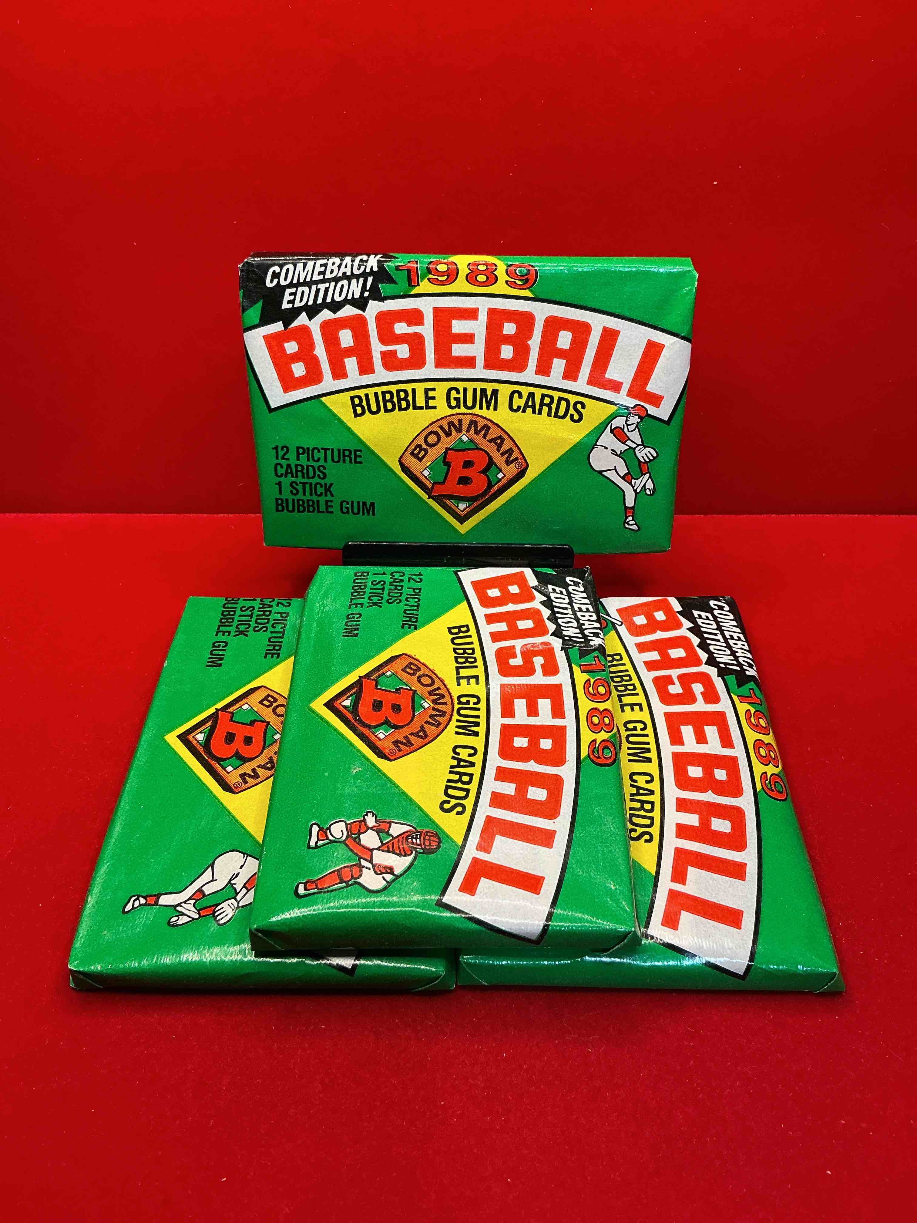 1989 bowman comeback edition baseball cards! direct from original box! search for ken griffey jr. rookie card & valuable bo jackson & nolan ryan cards!