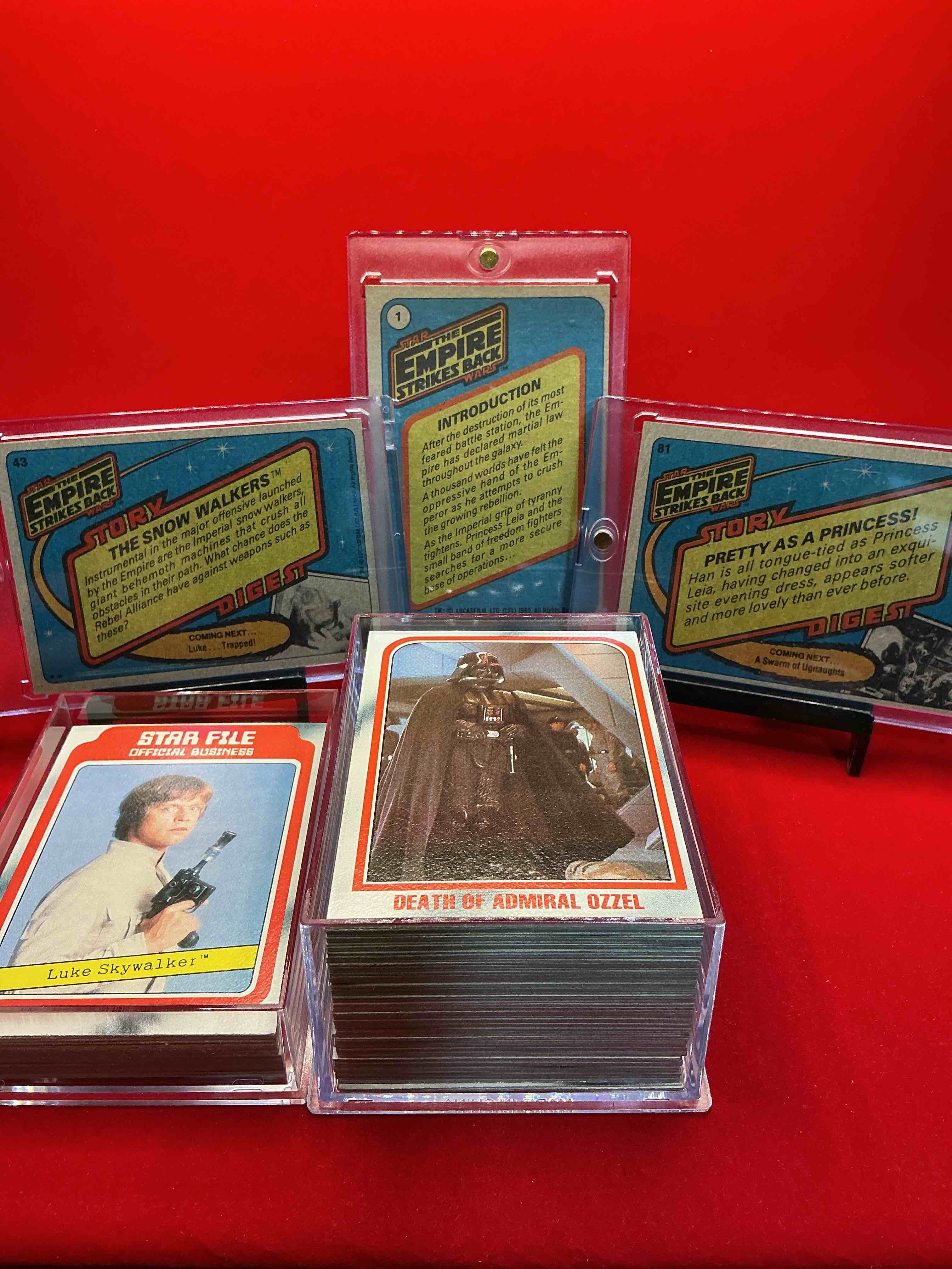 Condition photo showing New/Like New for 1980 empire strikes back history! genuine star wars empire strikes back movie cards, complete series one, 132 card collection! ultra rare to find in this good condition & complete! authentic, serious collectibles & precious pieces of original star wars history!