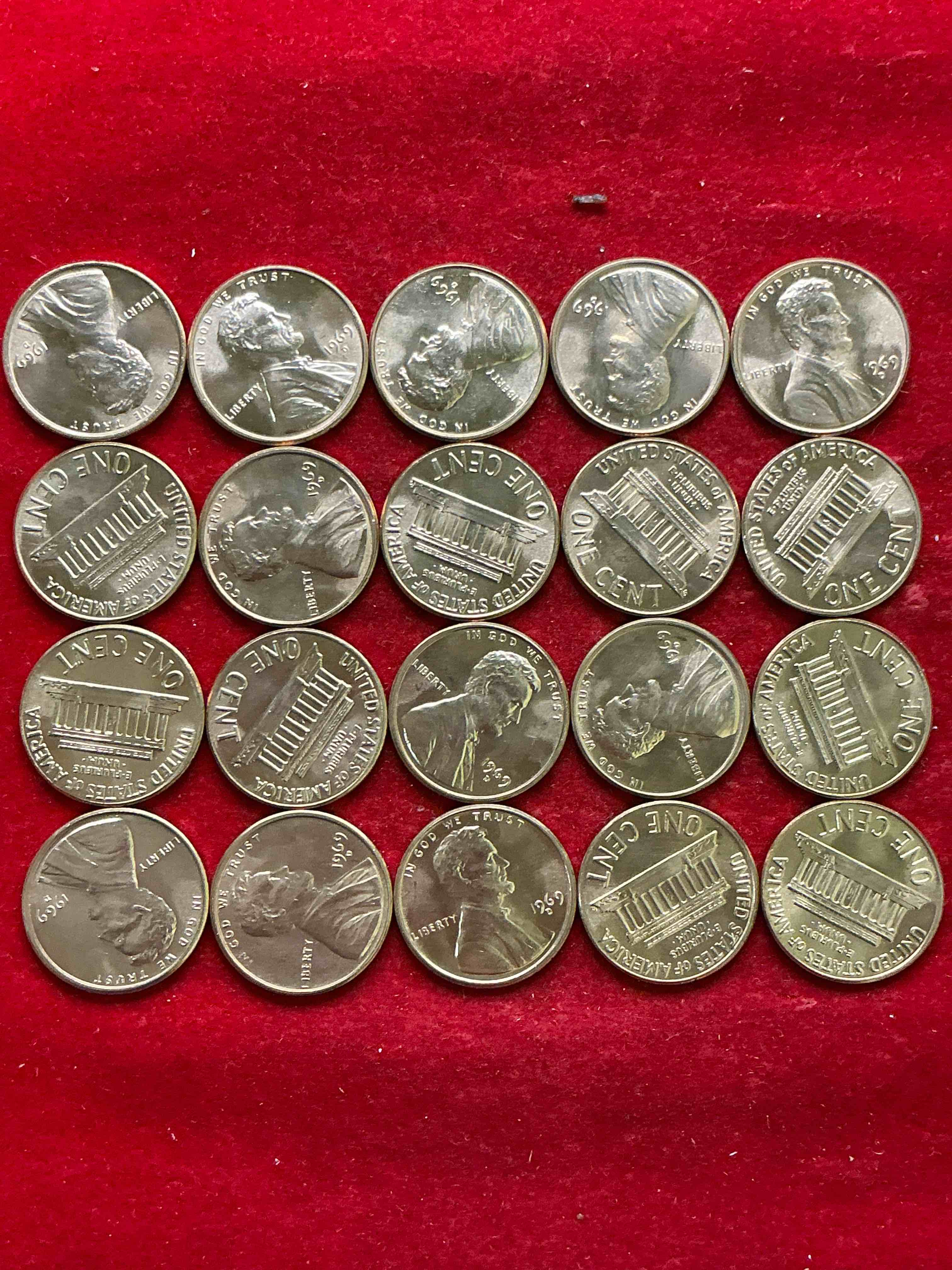 1969 moon landing brilliant uncirculated wheat pennies!  direct from original treasury bank rolls, these pennies haven’t seen daylight since 1969!  on july 20, 1969 the world changed forever when america landed on the moon!  own pieces of this era with these gorgeous brilliant uncirculated wheat pennies!  