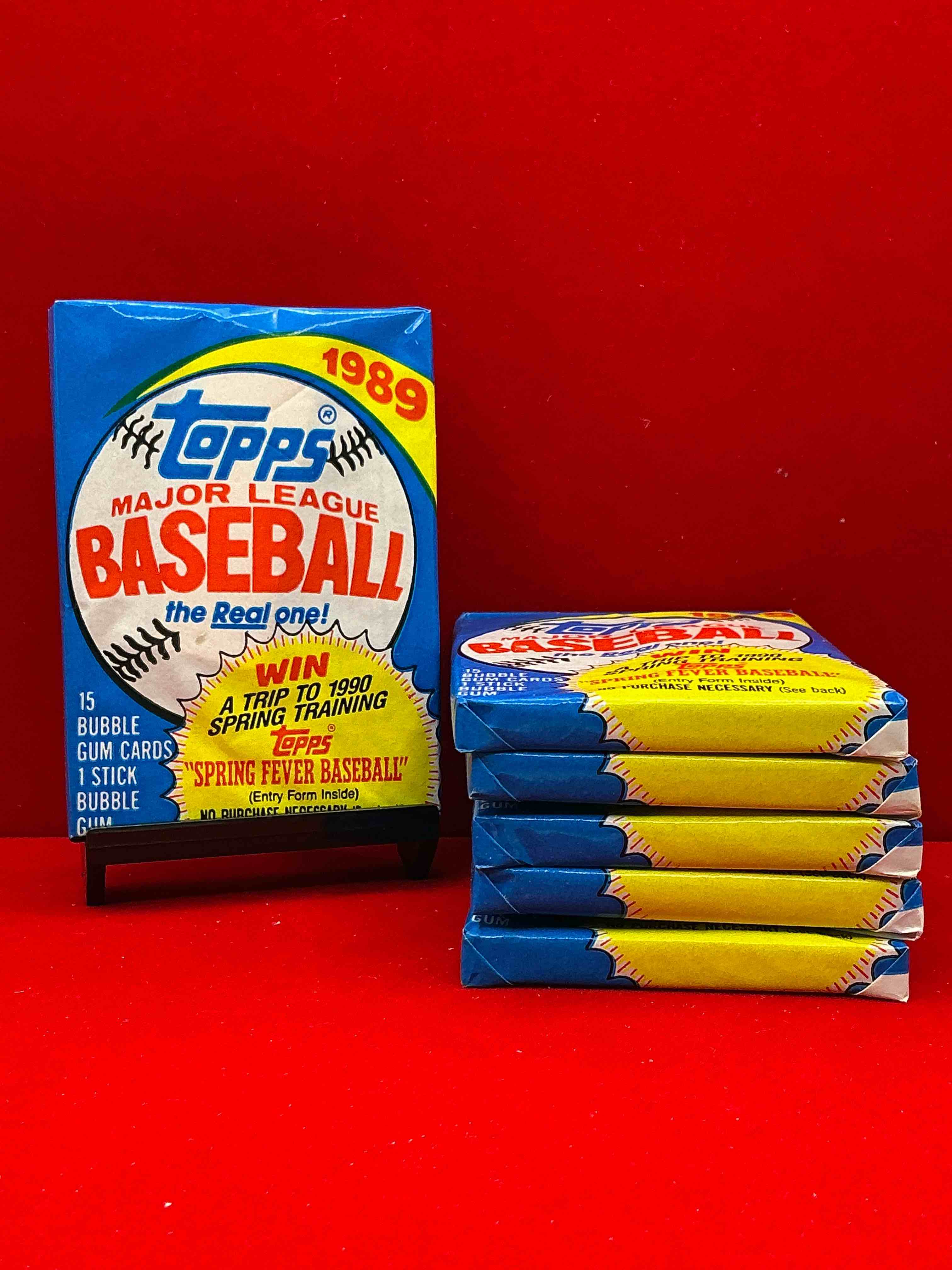 john smoltz & randy johnson rookies!? 1989 topps baseball unopened sports card wax packs! direct from original retail case! search for valuable ken griffey jr. & randy johnson rookie cards as well as valuable bo jackson