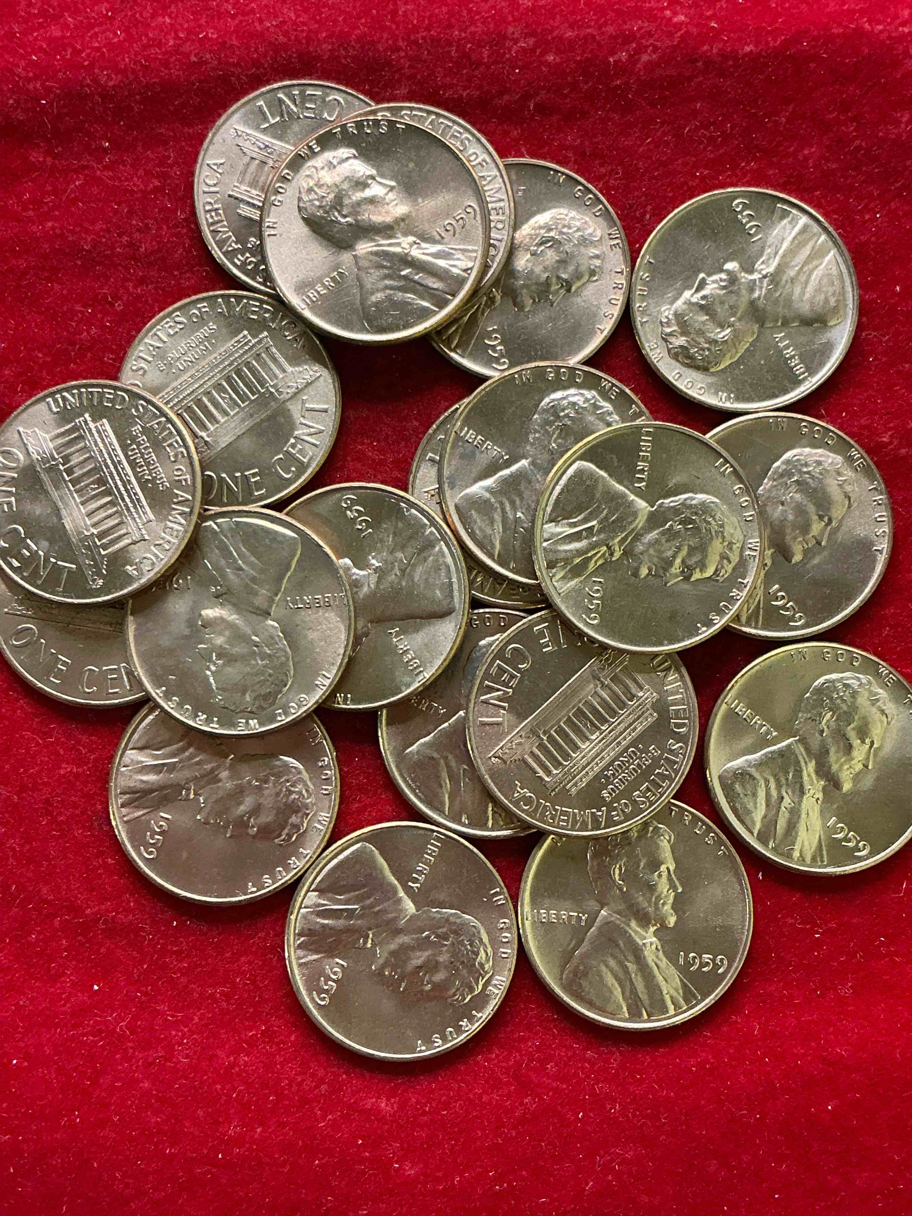 Condition photo showing New/Like New for 1959 brilliant uncirculated pennies! 1959 was the last year of an epic chapter of american history! own pieces of the 1950’s with these brilliant uncirculated pennies! many from the original treasury bank rolls not having seen daylight since 1959, wow!