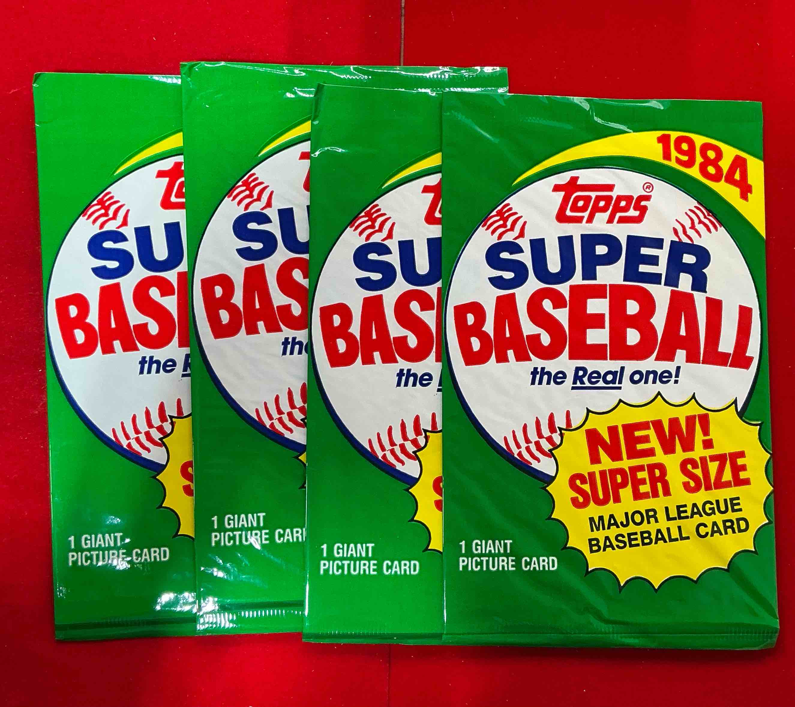 topps super baseball 1984 baseball cards! 1984 baseball cards are super rare & cool! 1 giant picture card per pack… which baseball legends can you pull!?