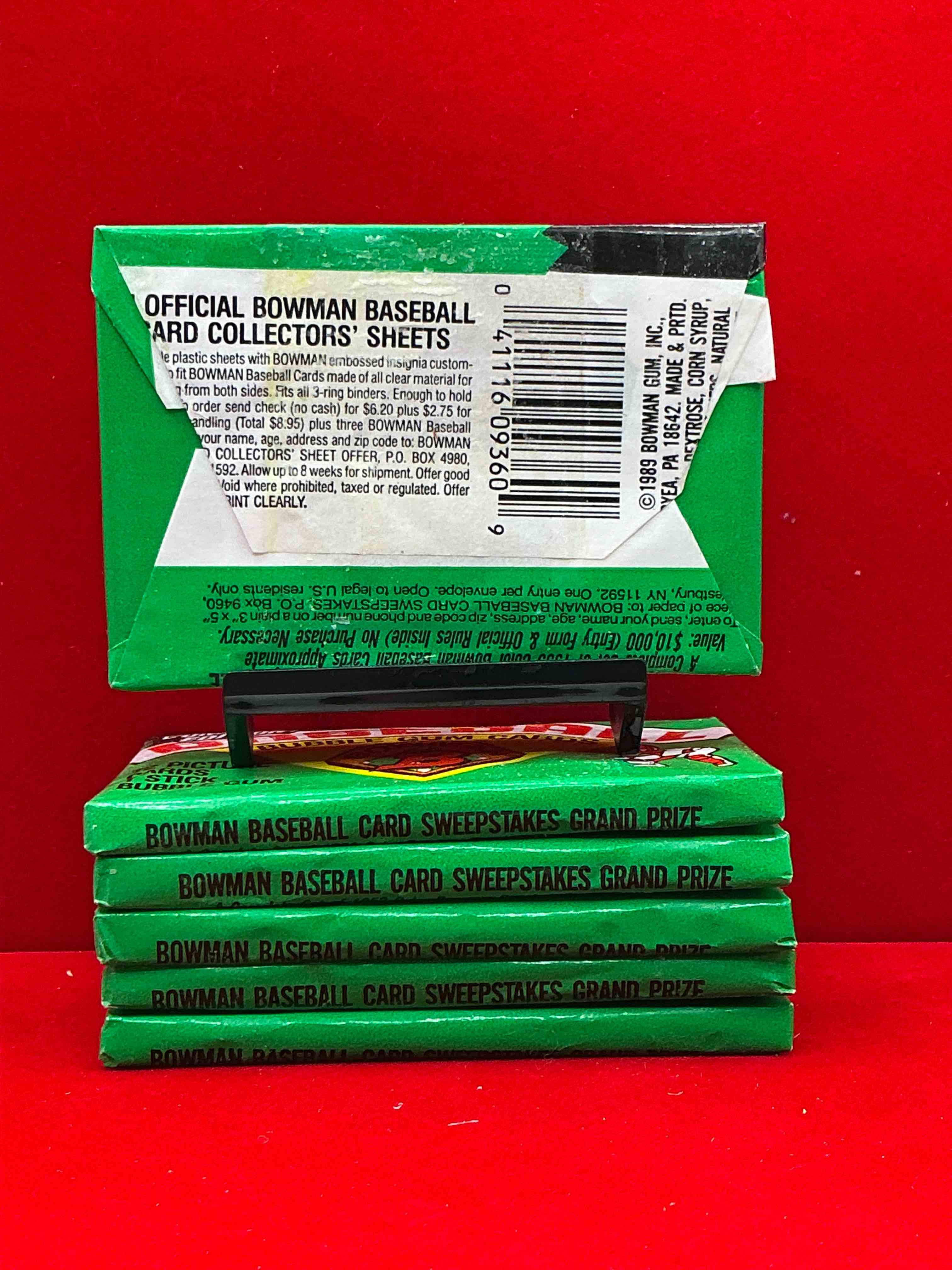 Condition photo showing New/Like New for 1989 bowman comeback edition baseball cards! direct from original box! search for ken griffey jr. rookie card & valuable bo jackson & nolan ryan cards!