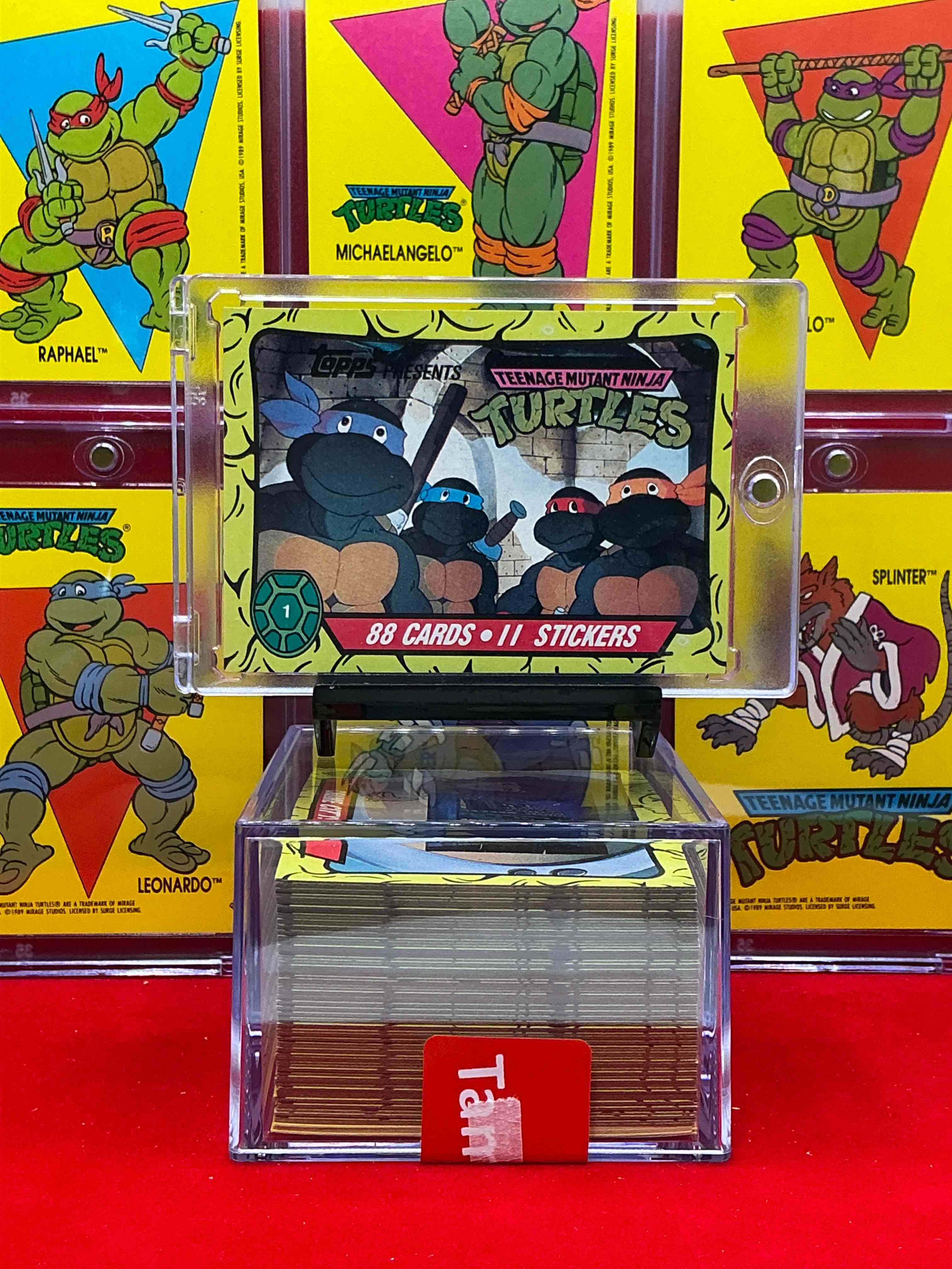 1989 ninja turtle wow!  totally complete original, authentic teenage mutant ninja turtles complete trading card & stickers!  all 88 cards & 11 stickers included, for a total qty of 99! excellent condition!  your chance to own a genuine tmnt original serious collectible! 
