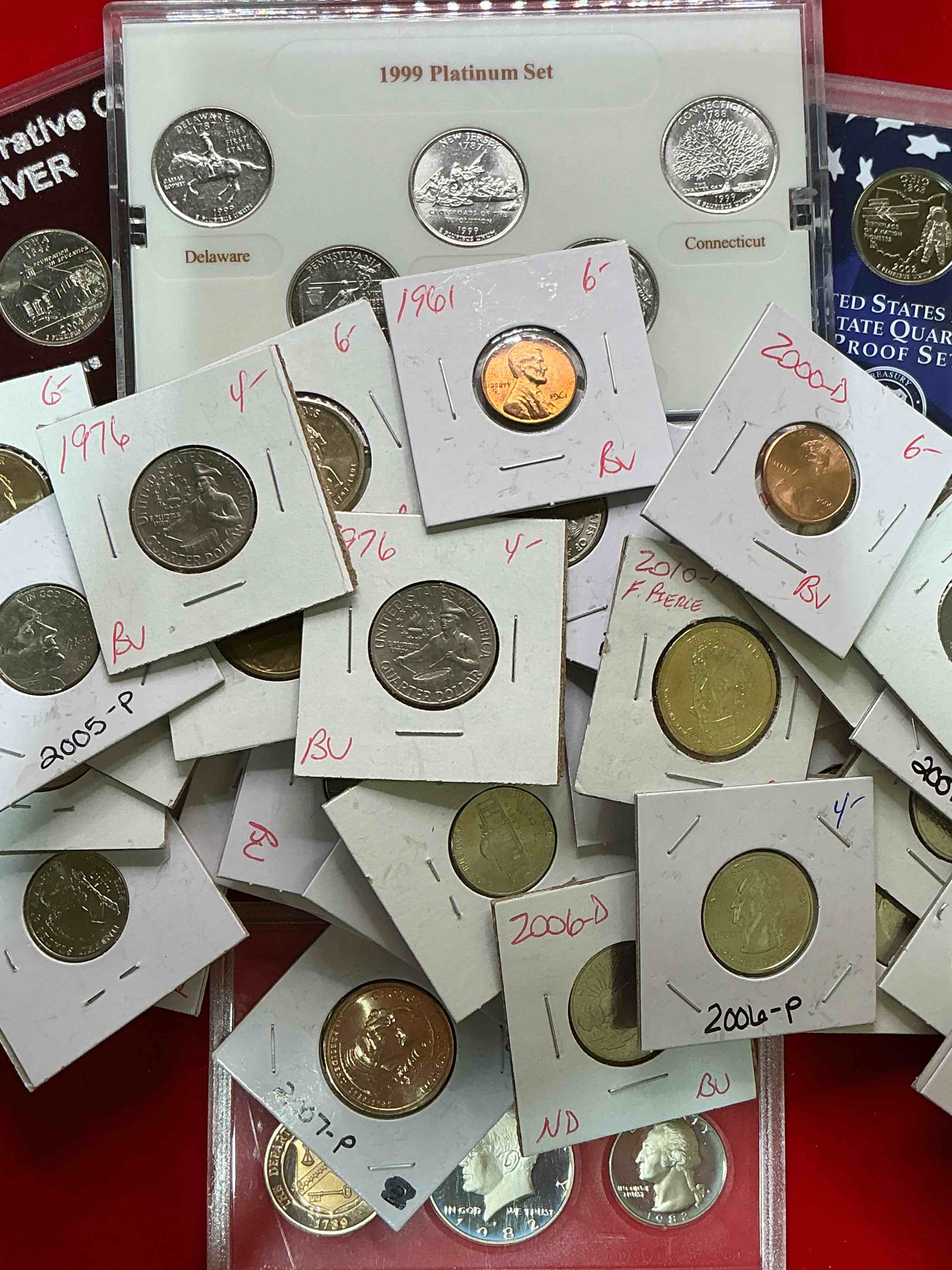 cool coin closeout! wow! awesome u.s. coins & more, antique, vintage & modern galore! many uncirculated! check out this incredible closeout collection of incredibly cool coins & rare items spanning decades! bid is per coin/item & all coins encased for protection! a true smorgasbord collector's dream! each collection is unique and includes items such as rare antique coins, rare date coins, coin sets, modern uncirculated coins, wooden tokens, cool medallions & more! disregard original price marks on pieces, this is a true auction closeout! an incredible opportunity for re-sellers & collectors!