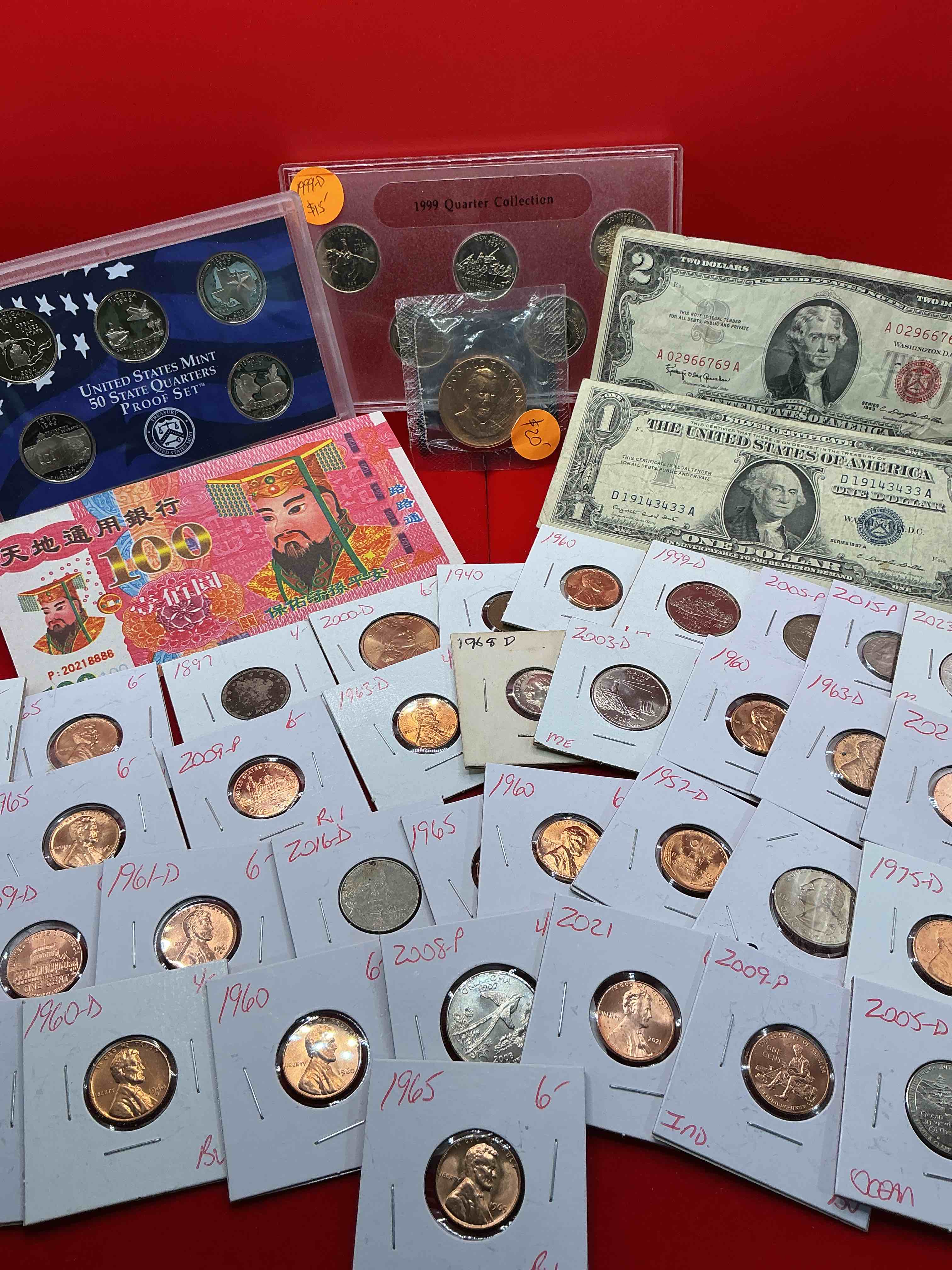 MONEY MANIA CLOSEOUT! 48 Count Wow! Awesome U.S. Coins, Coin Sets, Paper Money & More, Antique, Vintage & Modern Galore!  Each Lot Unique!  Much Uncirculated!  Check Out This Incredible Closeout Collection Of Incredibly Cool Coins & Rare Items Spanning Decades! Bid Is Per 48 Count Lot & All Coins Encased For Protection! A True Smorgasbord Collector's Dream! Each Collection Is Unique And Includes Items Such As Rare Antique Coins, Rare Date Coins, Coin Sets, Modern Uncirculated Coins, Wooden Tokens, Cool Medallions, Rare Paper Money & More! Disregard Original Price Marks On Pieces, This Is A True Auction Closeout! An Incredible Opportunity For Re-Sellers & Collectors!