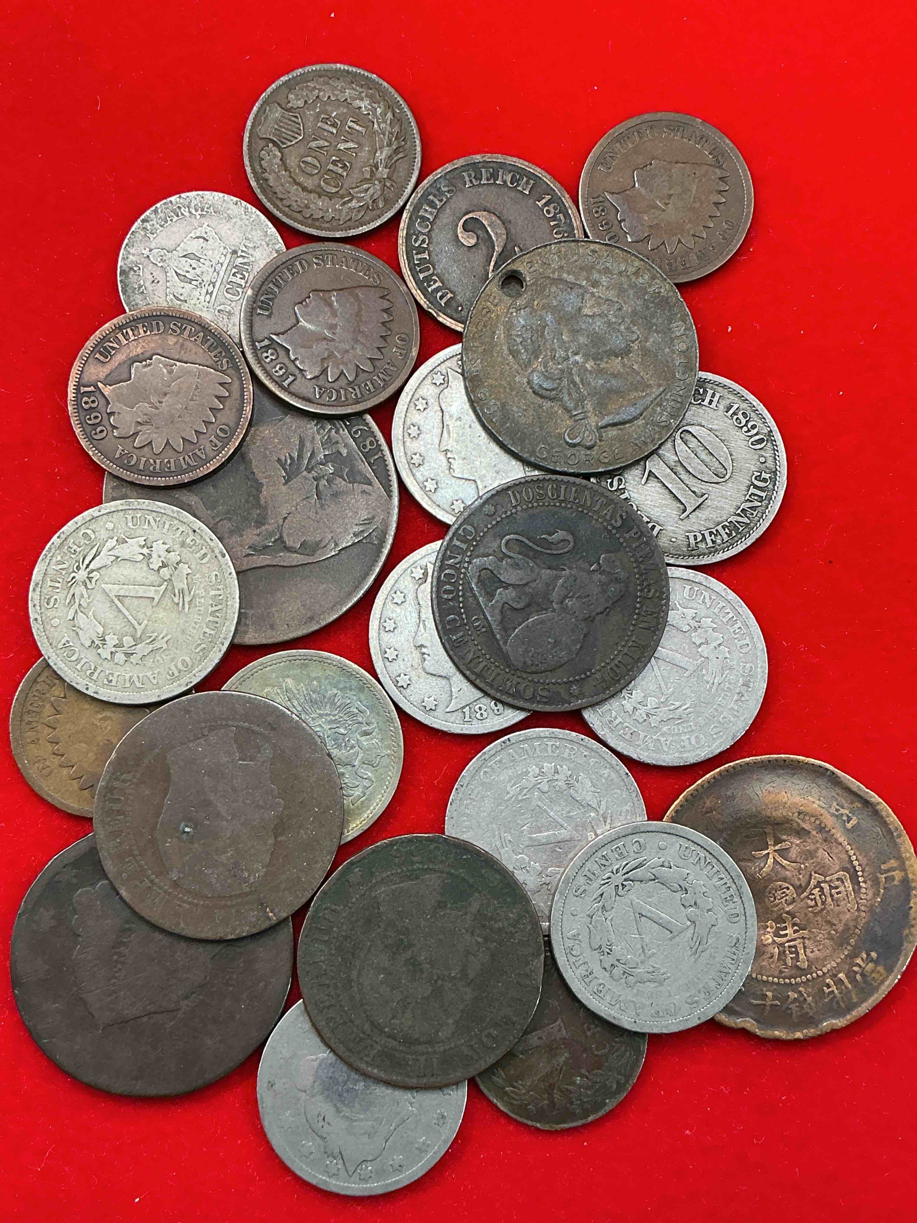 1800’s WOW!  24 Count Collection Of U.S. And Foreign Coins, All 1800’s Dates!  Super Rare & Nearly Impossible To Collect!  1800’s Coins Are Drying Up Fast!  