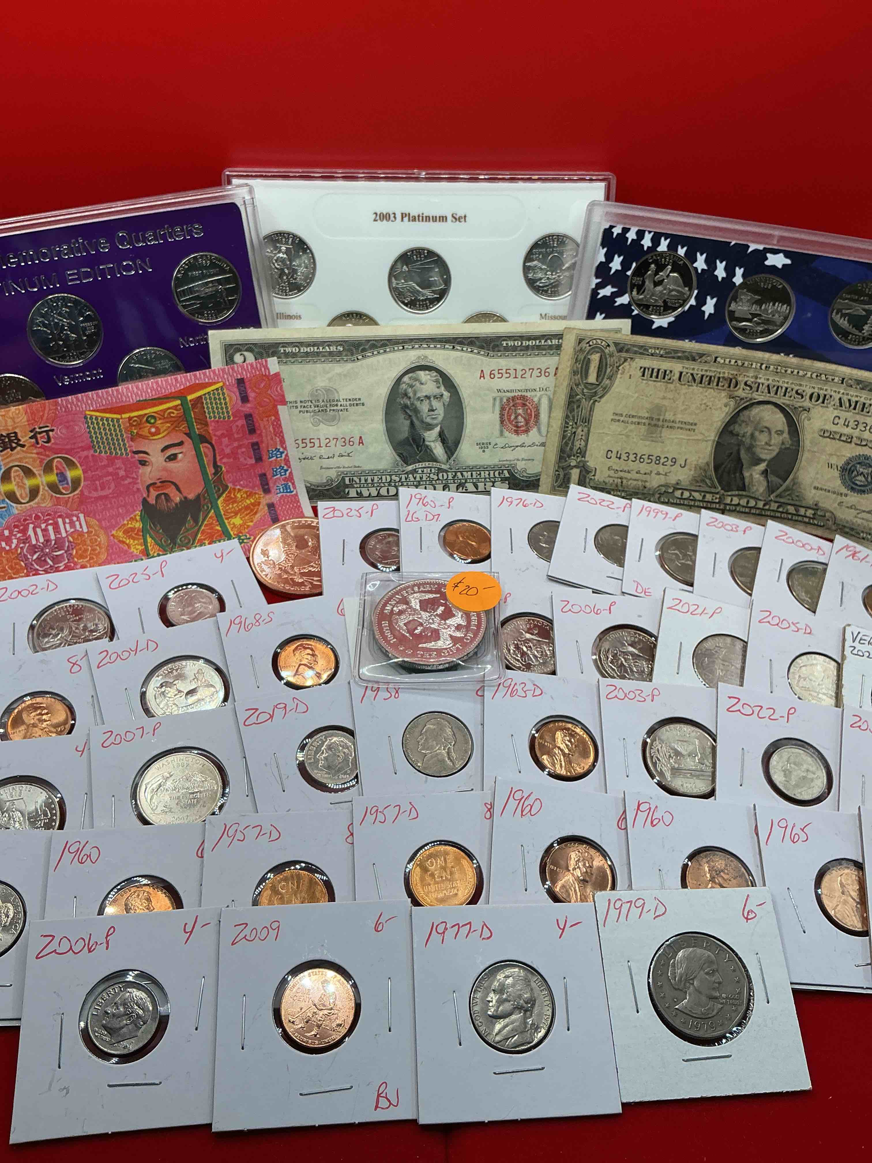 MONEY MANIA CLOSEOUT! 48 Count Wow! Awesome U.S. Coins, Coin Sets, Paper Money & More, Antique, Vintage & Modern Galore!  Each Lot Unique!  Much Uncirculated!  Check Out This Incredible Closeout Collection Of Incredibly Cool Coins & Rare Items Spanning Decades! Bid Is Per 48 Count Lot & All Coins Encased For Protection! A True Smorgasbord Collector's Dream! Each Collection Is Unique And Includes Items Such As Rare Antique Coins, Rare Date Coins, Coin Sets, Modern Uncirculated Coins, Wooden Tokens, Cool Medallions, Rare Paper Money & More! Disregard Original Price Marks On Pieces, This Is A True Auction Closeout! An Incredible Opportunity For Re-Sellers & Collectors!