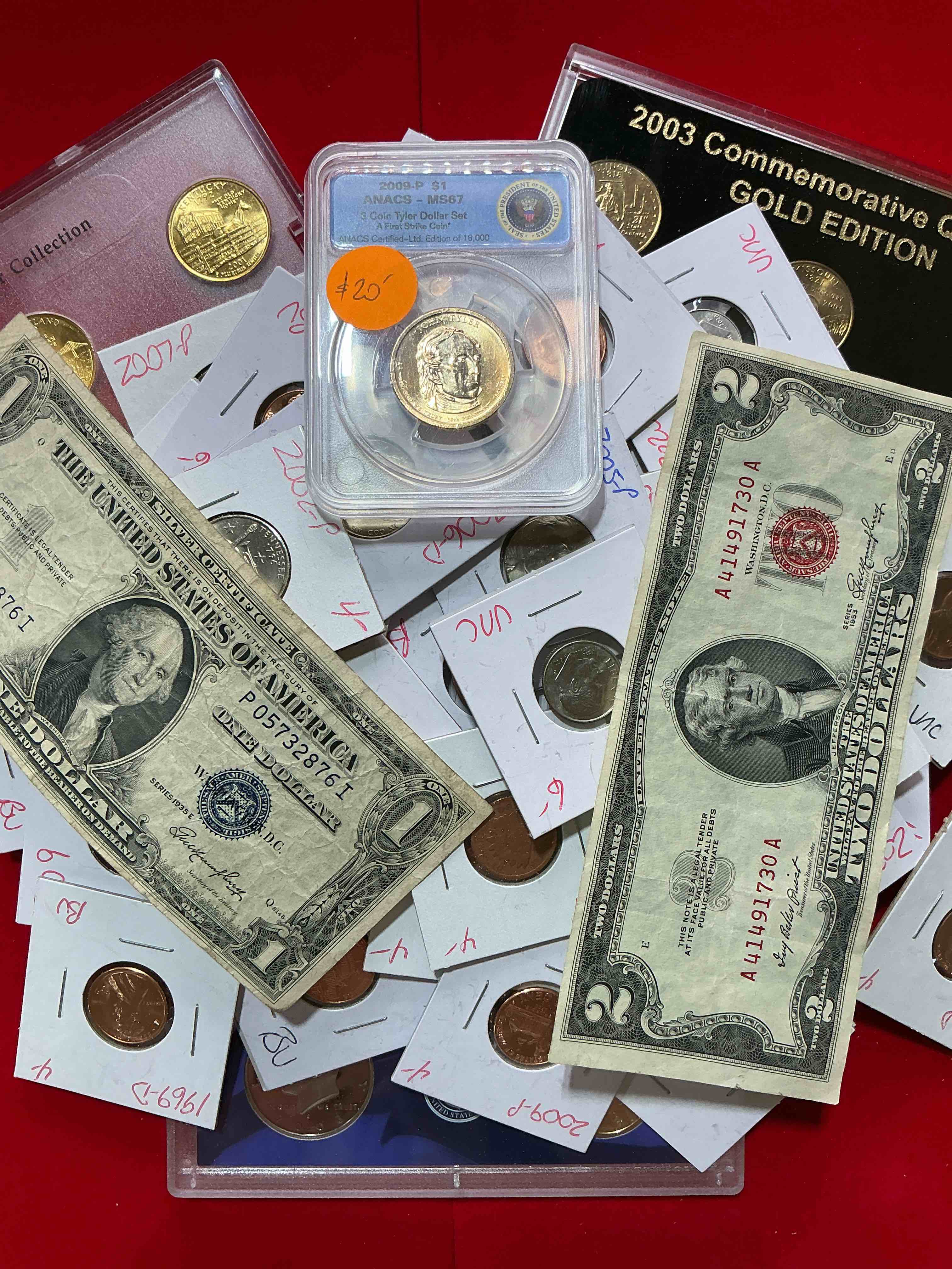 MONEY MANIA CLOSEOUT! 48 Count Wow! Awesome U.S. Coins, Coin Sets, Paper Money & More, Antique, Vintage & Modern Galore!  Each Lot Unique!  Much Uncirculated!  Check Out This Incredible Closeout Collection Of Incredibly Cool Coins & Rare Items Spanning Decades! Bid Is Per 48 Count Lot & All Coins Encased For Protection! A True Smorgasbord Collector's Dream! Each Collection Is Unique And Includes Items Such As Rare Antique Coins, Rare Date Coins, Coin Sets, Modern Uncirculated Coins, Wooden Tokens, Cool Medallions, Rare Paper Money & More! Disregard Original Price Marks On Pieces, This Is A True Auction Closeout! An Incredible Opportunity For Re-Sellers & Collectors!