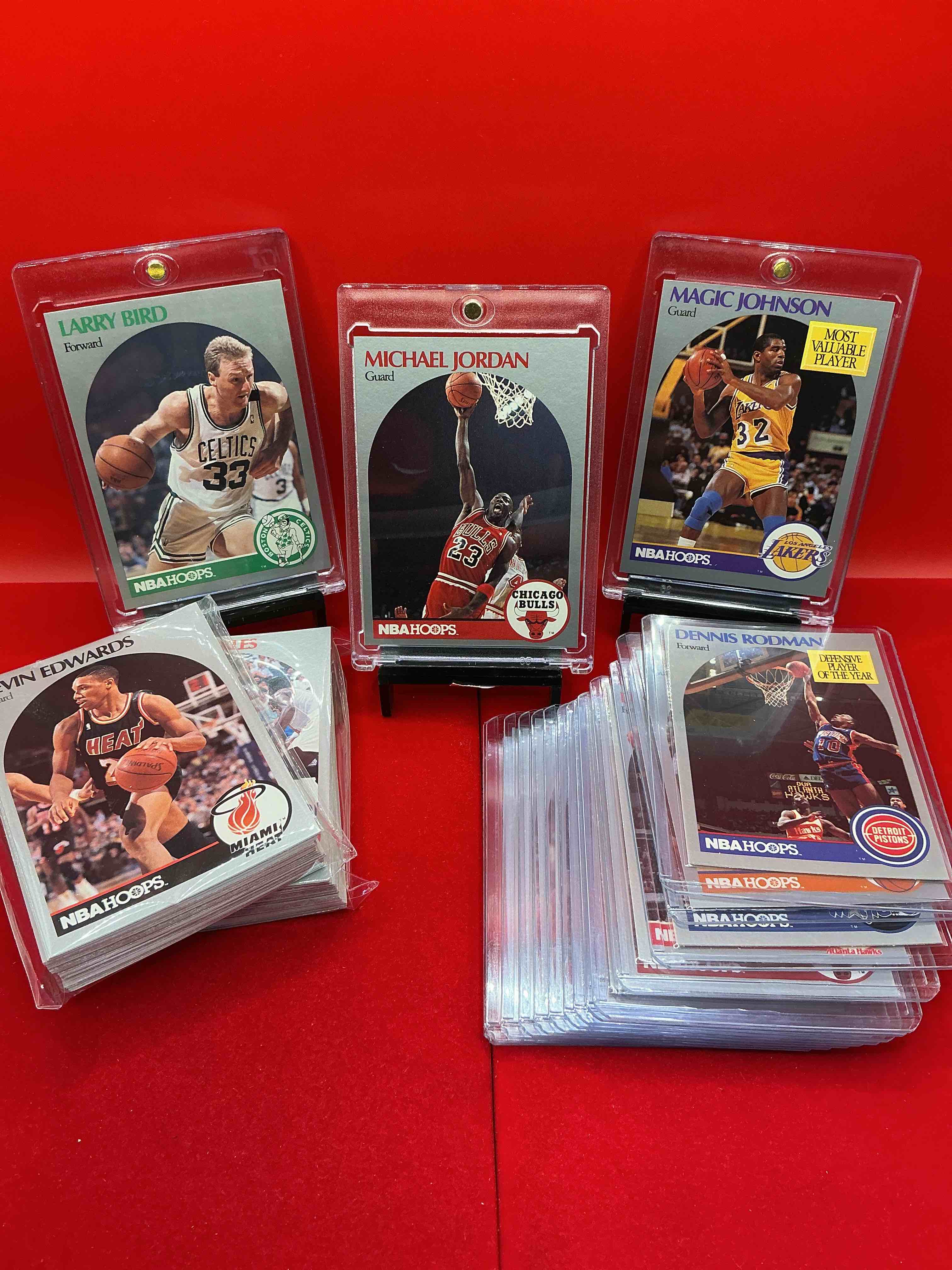 1990 NBA Hoops 100 Numbered Set! Michael Jordan, Larry Bird, Magic Johnson John Stockton, Karl Malone, Scottie Pippen, & More! This Is A Perfect Set For Collectors, Enthusiasts, & Re-Sellers! A Serious Collectors Item Almost Impossible To Find Complete & In This Great Condition!