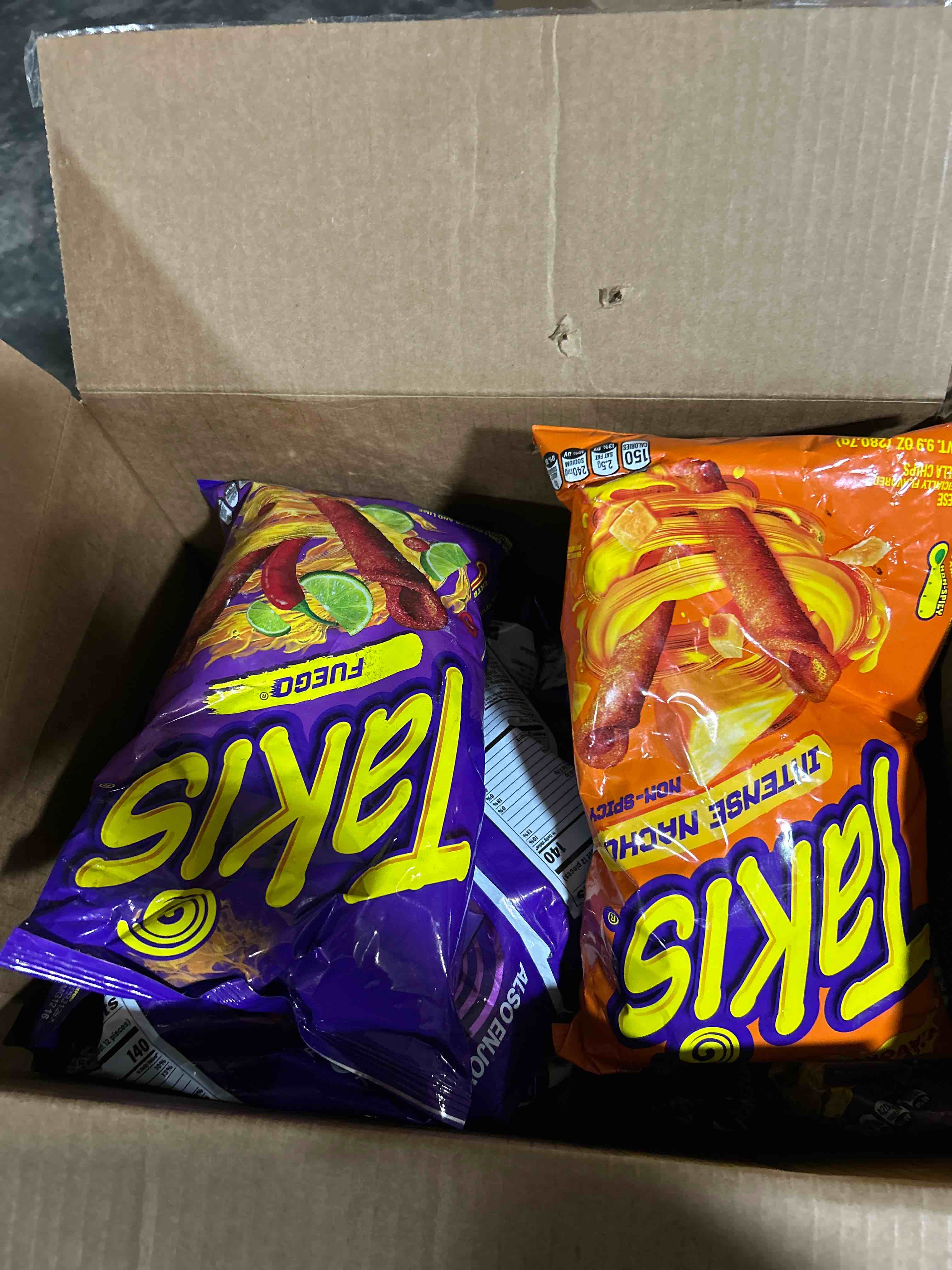 case of 14 assorted takis fuego kettlez 8 oz sharing size bag  hot chili pepper & lime kettle-cooked potato chips