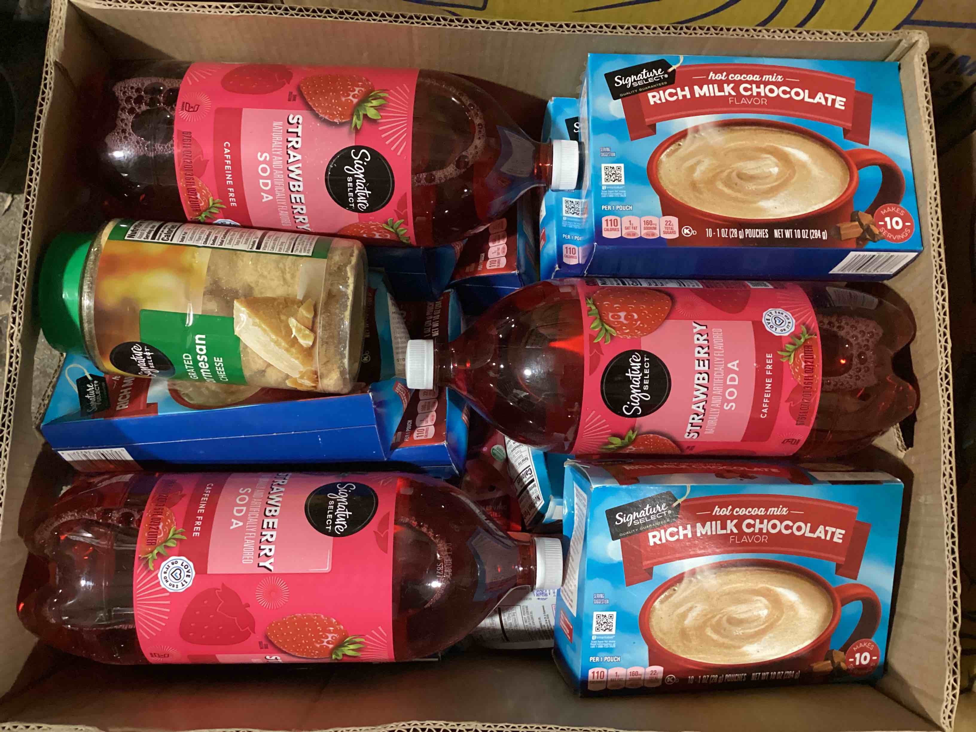 box of assorted grocery products, items vary per box 