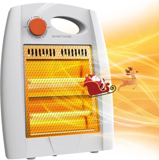 tectake outdoor heaters for patio, infrared space heater with 2 heat settings, quiet and light without fan, overheat & tip-over protection, portable radiant quartz heater, outdoor indoor use