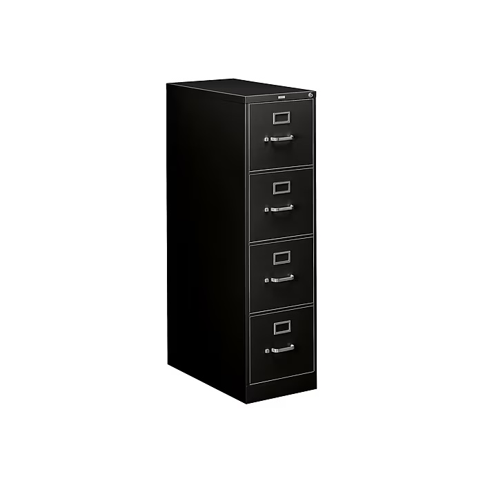 staples 4 drawer vertical file cabinet metal black letter size 26.5 d 495795