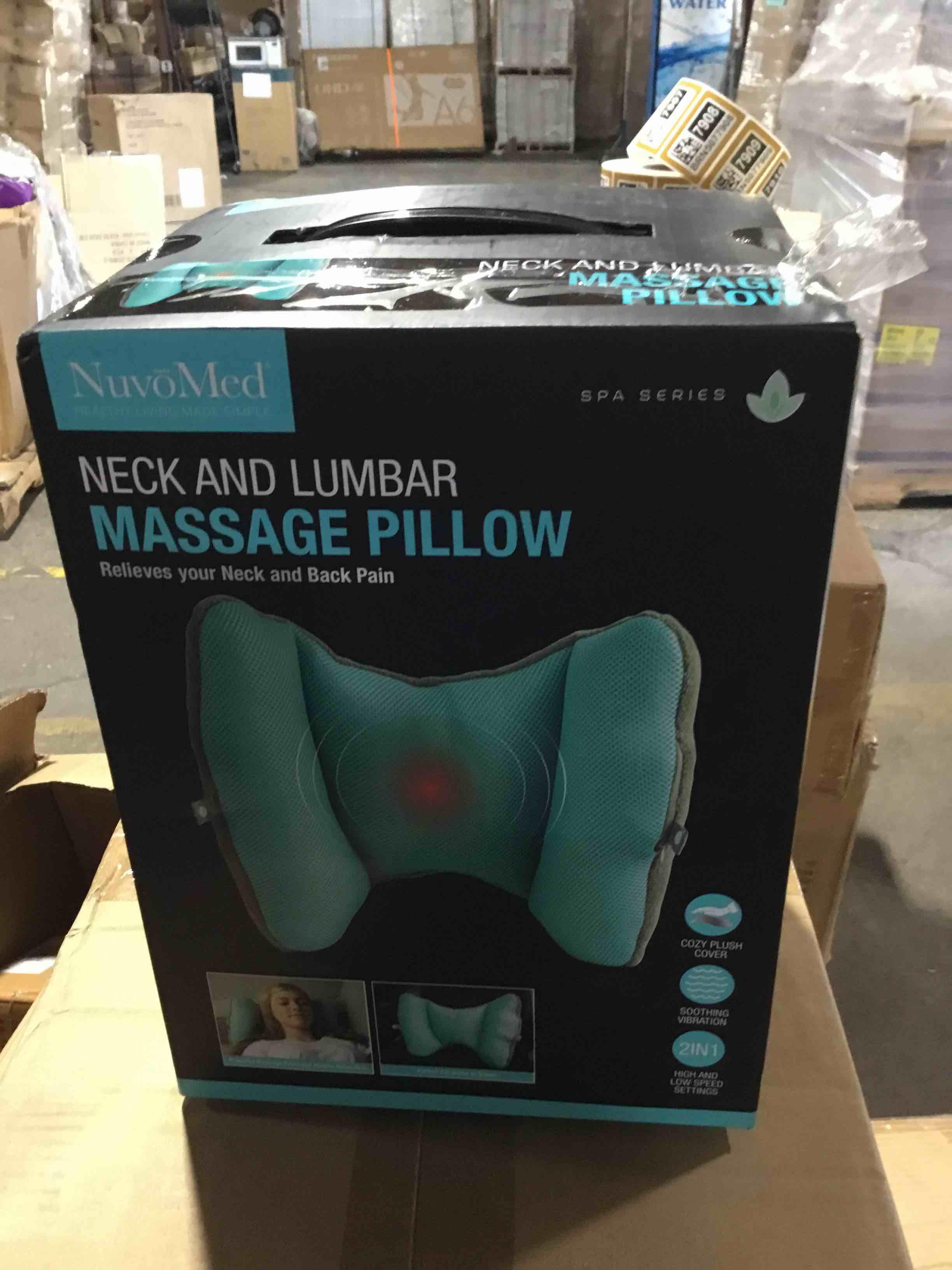 Condition photo showing New/Like New for neck and lumbar massage pillow