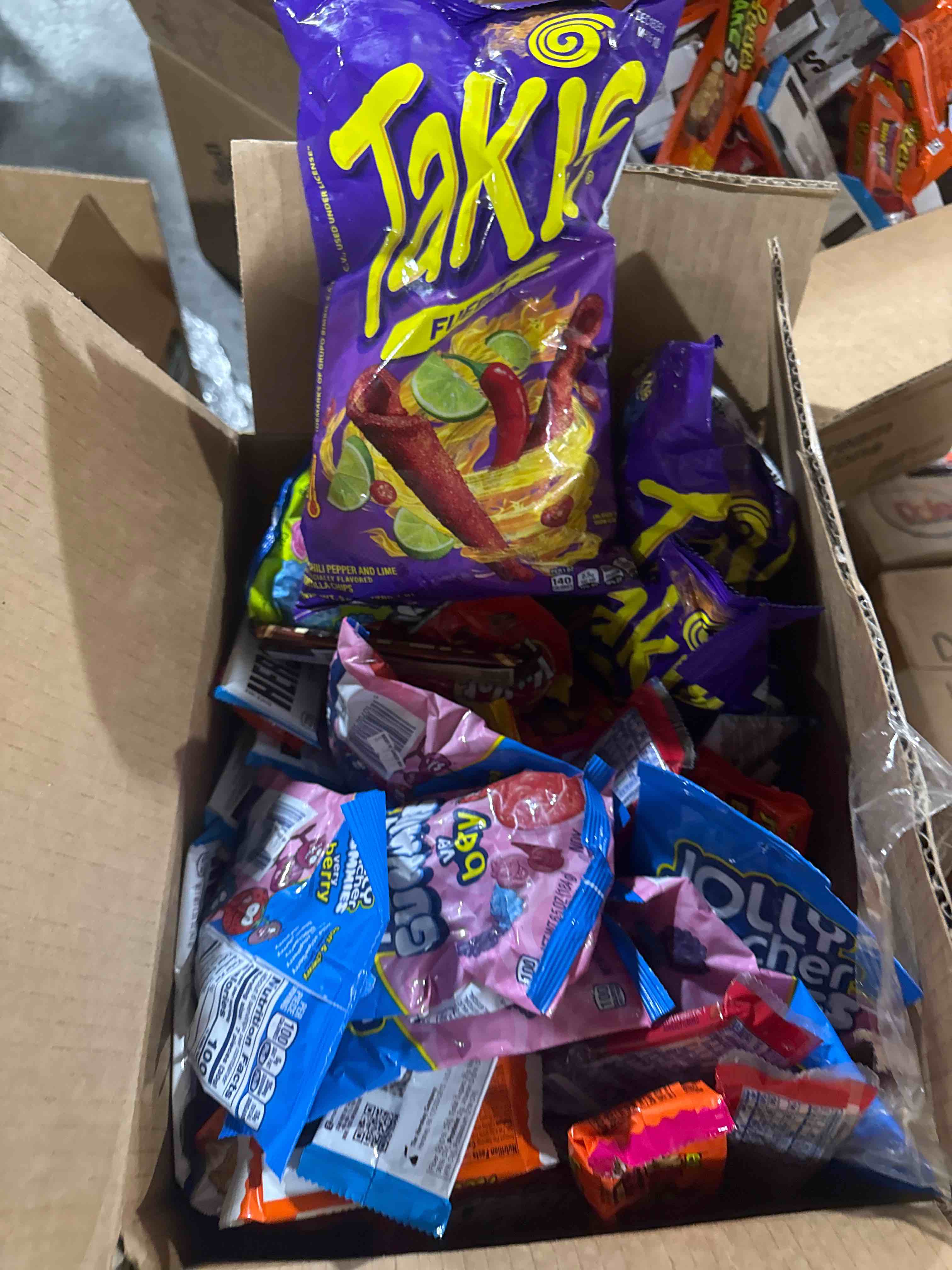 box of assorted grocery products 