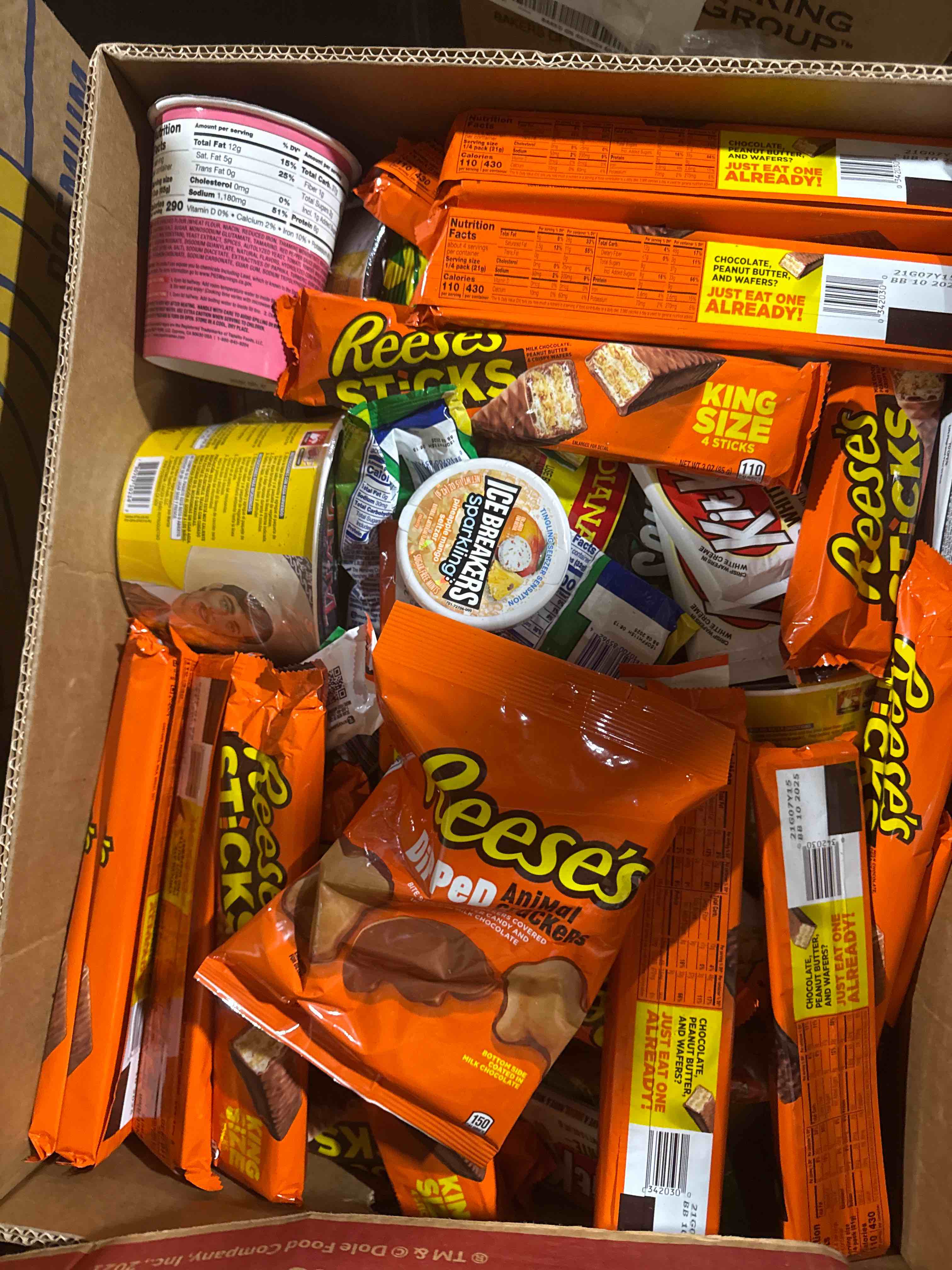 box of assorted grocery products