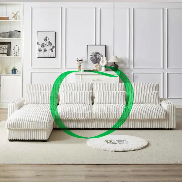 INCOMPLETE. 130" Oversized U-Shaped Modular Sleeper Sectional 