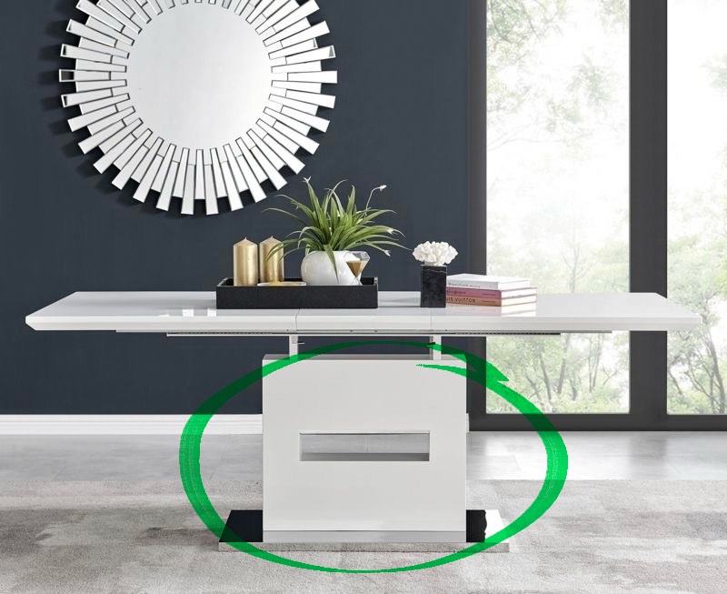 Arezzo Rectangular White High Gloss Leg