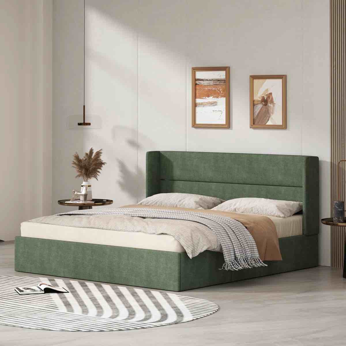 Gaillarde Hydraulic Lift Up Storage Upholstered Platform Bed