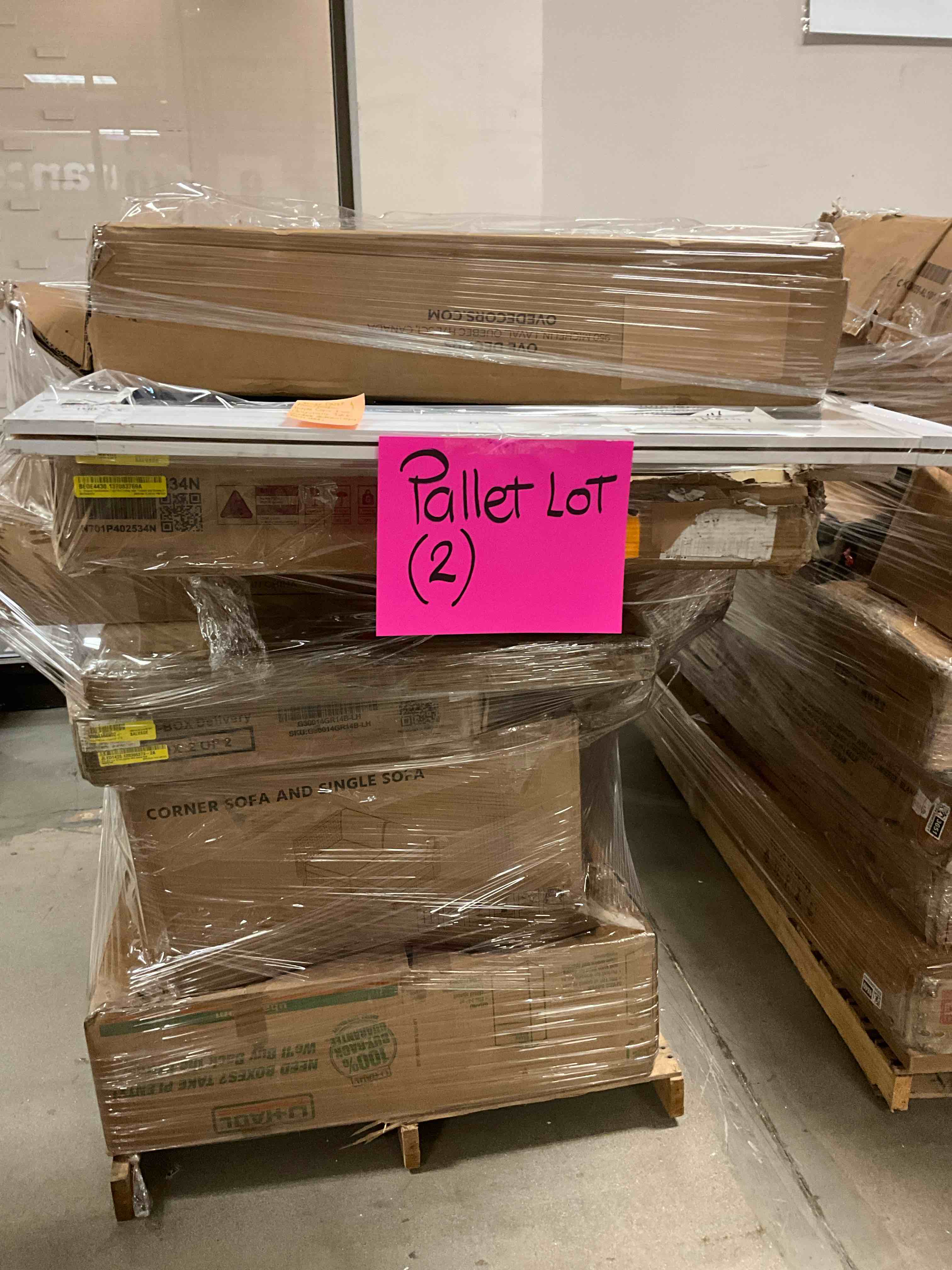 PALLET LOT OF ASSORTED INCOMPLETE FURNITURE  