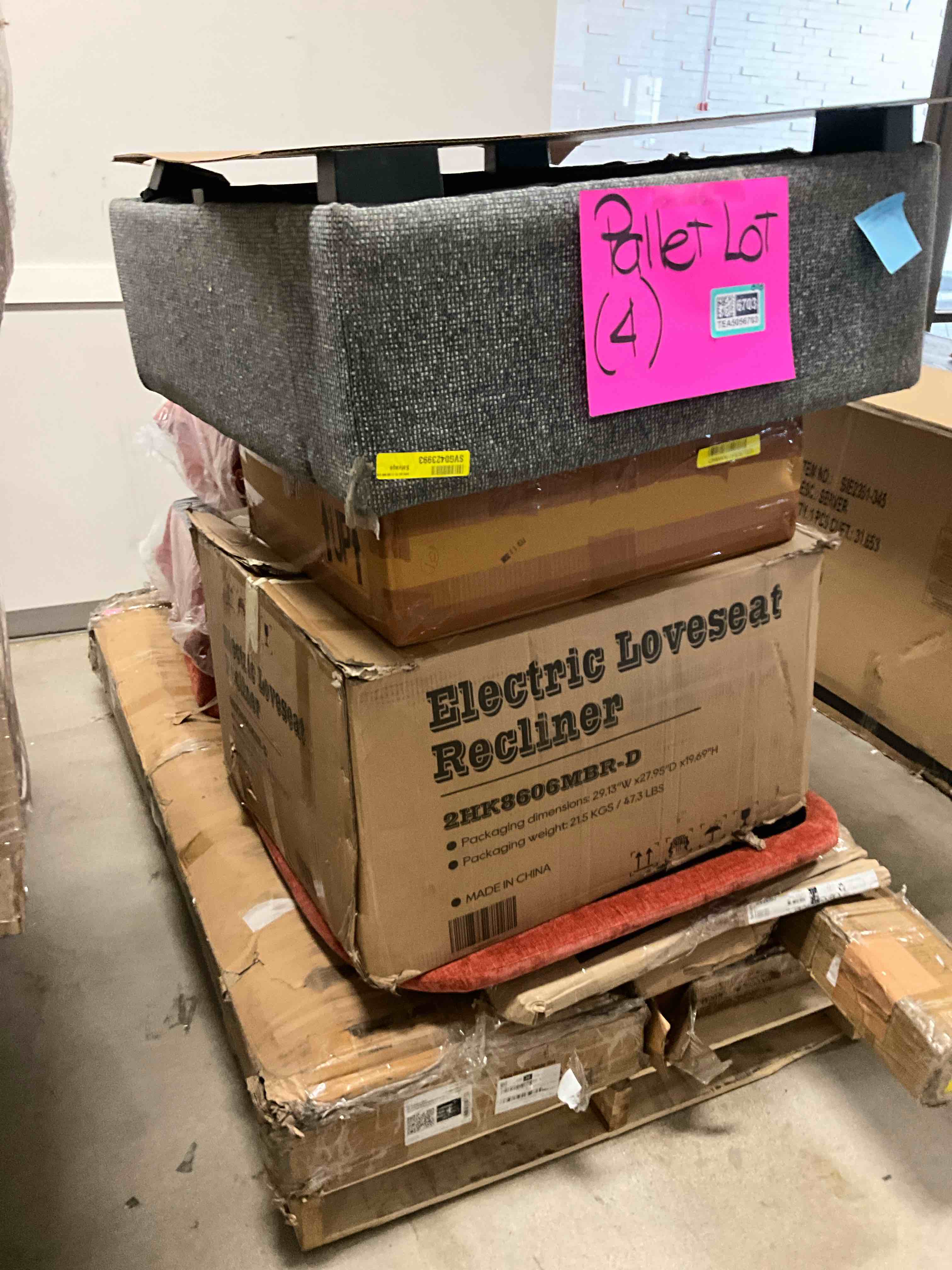 PALLET LOT OF ASSORTED INCOMPLETE FURNITURE  
