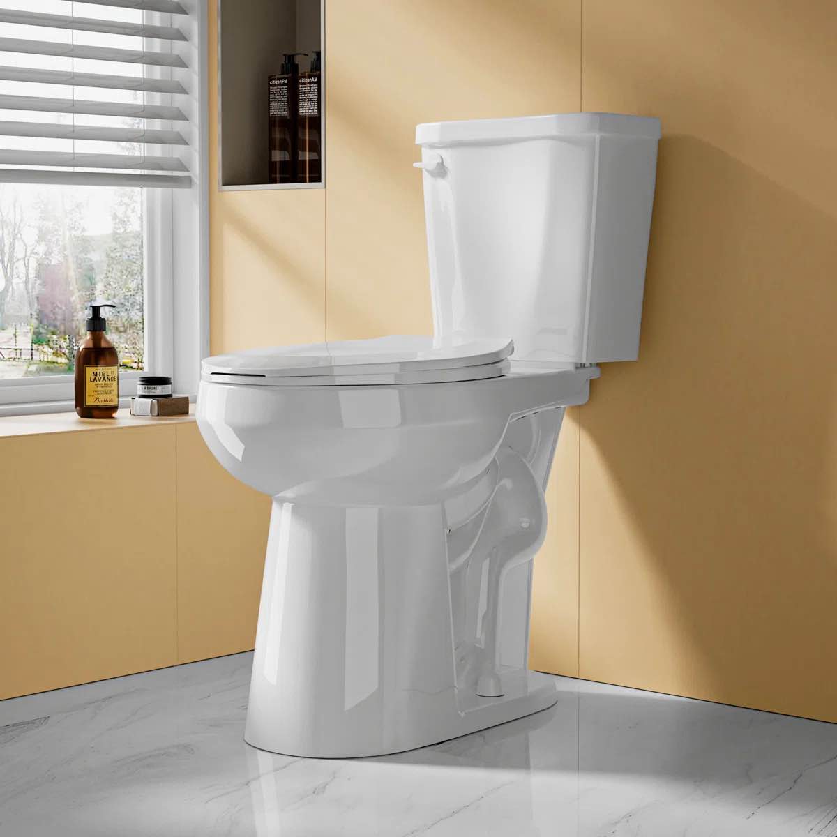 21" Extra Tall Compact Two-Piece Toilet 1.28 GPF Single Flush Round with Soft-Close Seat T2021RS