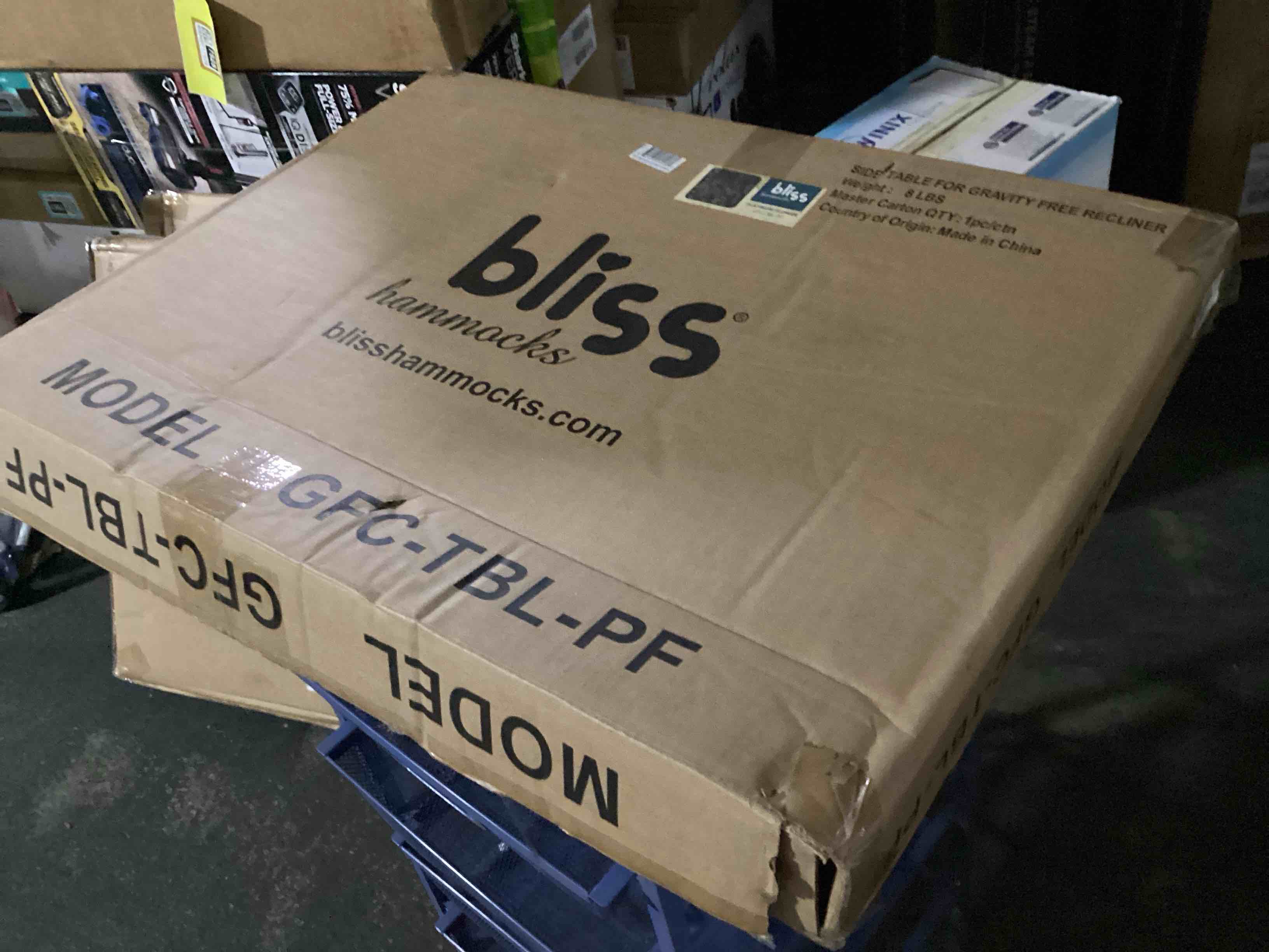 Condition photo showing New/Like New for bliss hammocks 20  folding side table w/ 2 built-in cup holders (platinum fern)