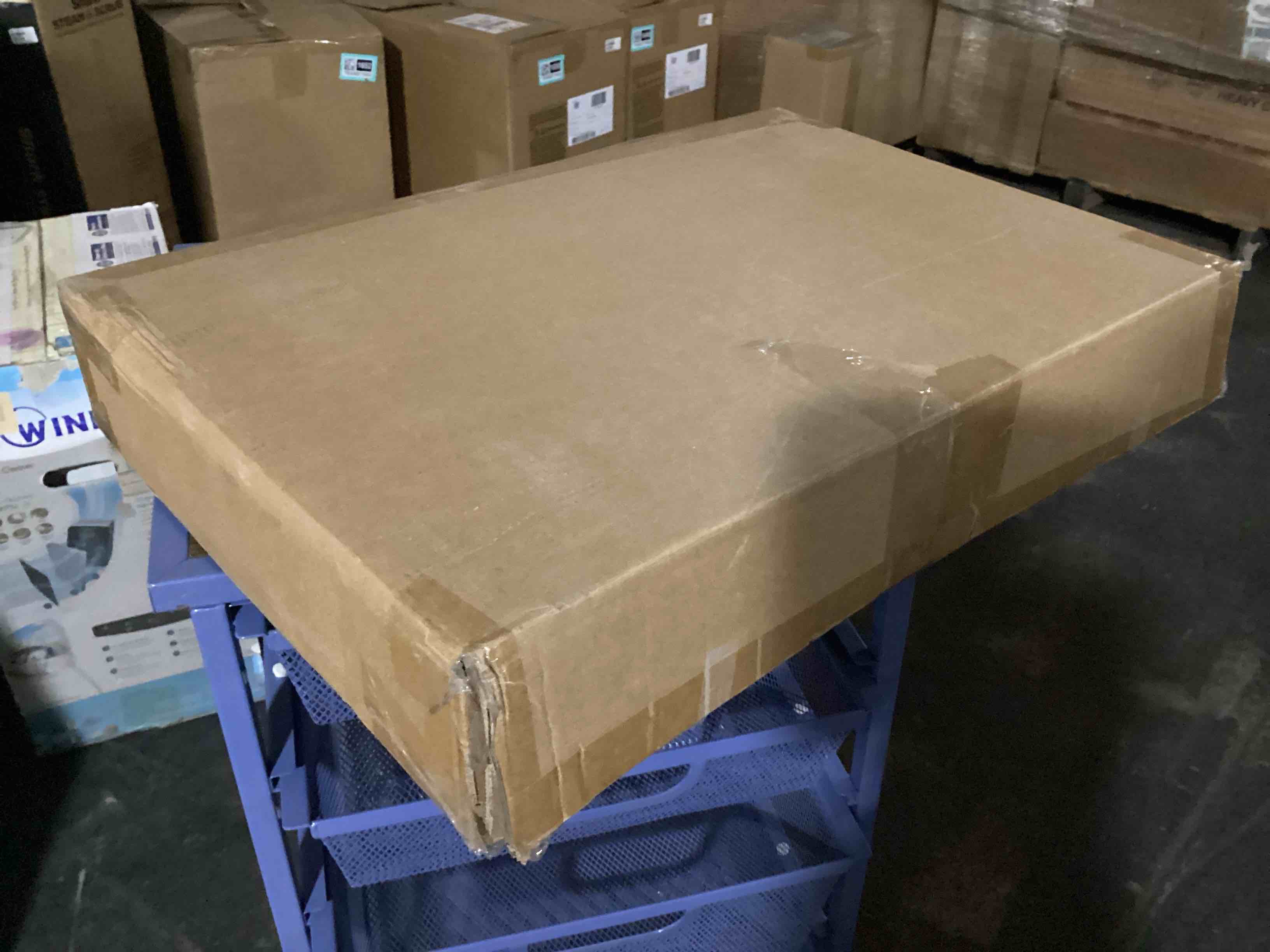 Condition photo showing New/Like New for set of 4 improvements collapsible large storage bins - purple print