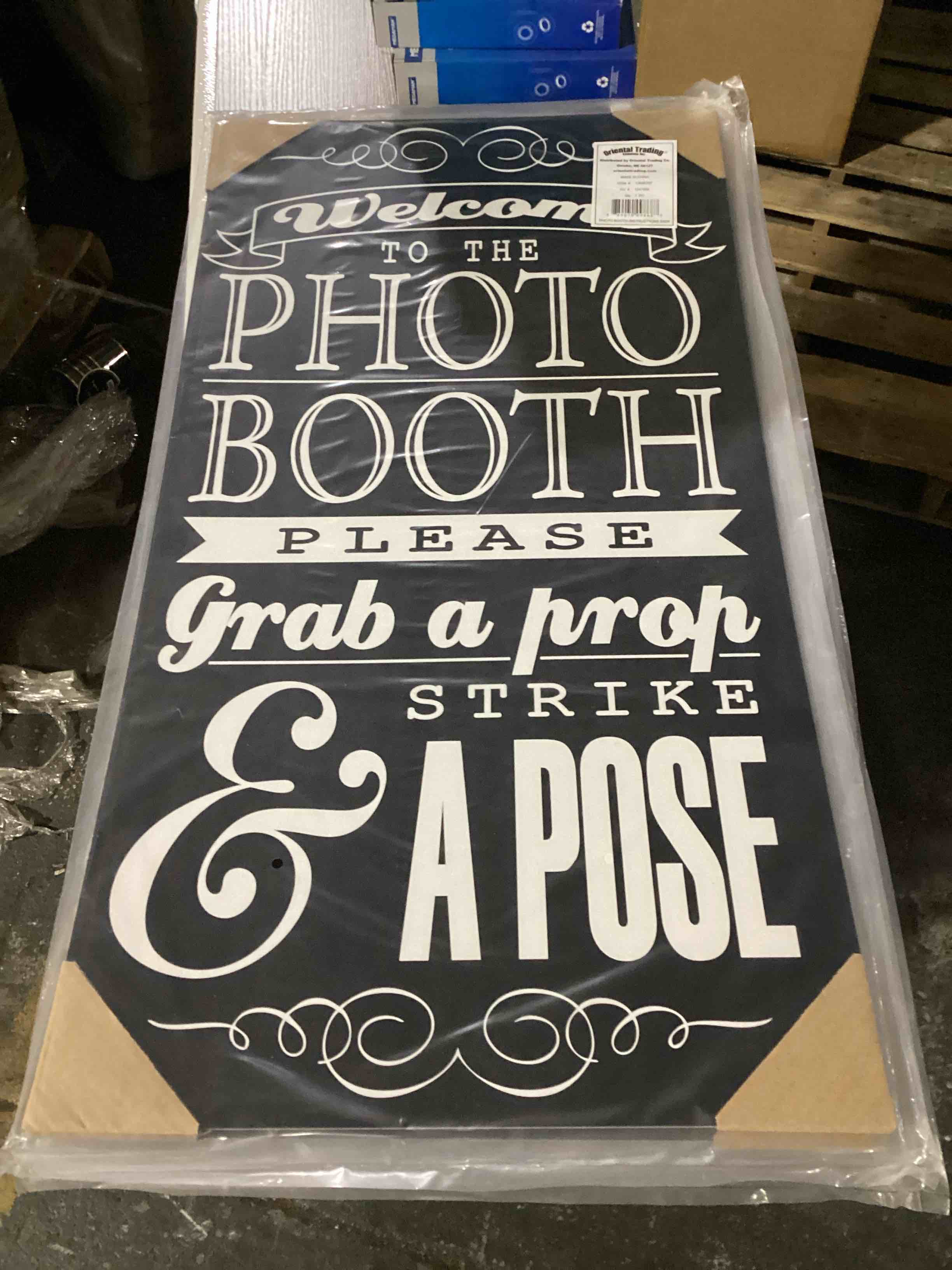 Condition photo showing New/Like New for photo booth instructions sign - party decor - 1 piece