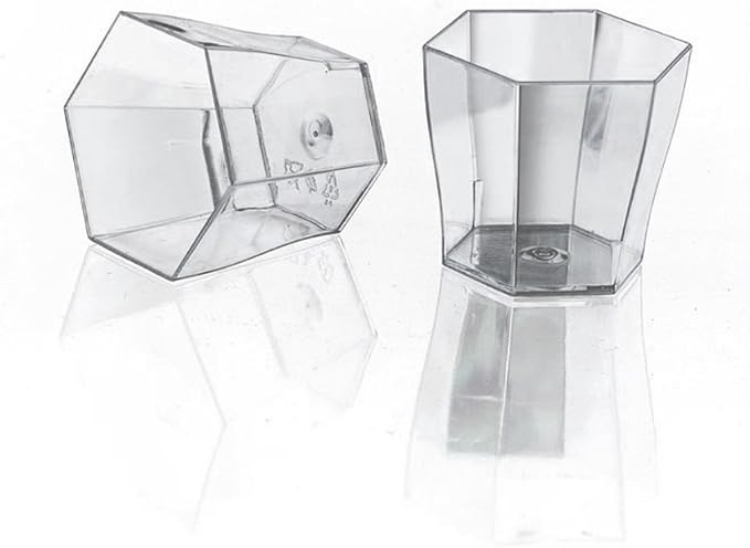 Condition photo showing New/Like New for case of 19 (12ct) kaya tableware small hexagon plastic cups