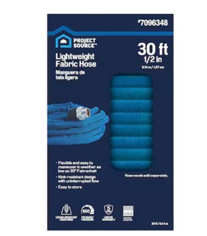 project source project source lightweight 1/2-in x 30-ft premium -duty kink free woven blue coiled