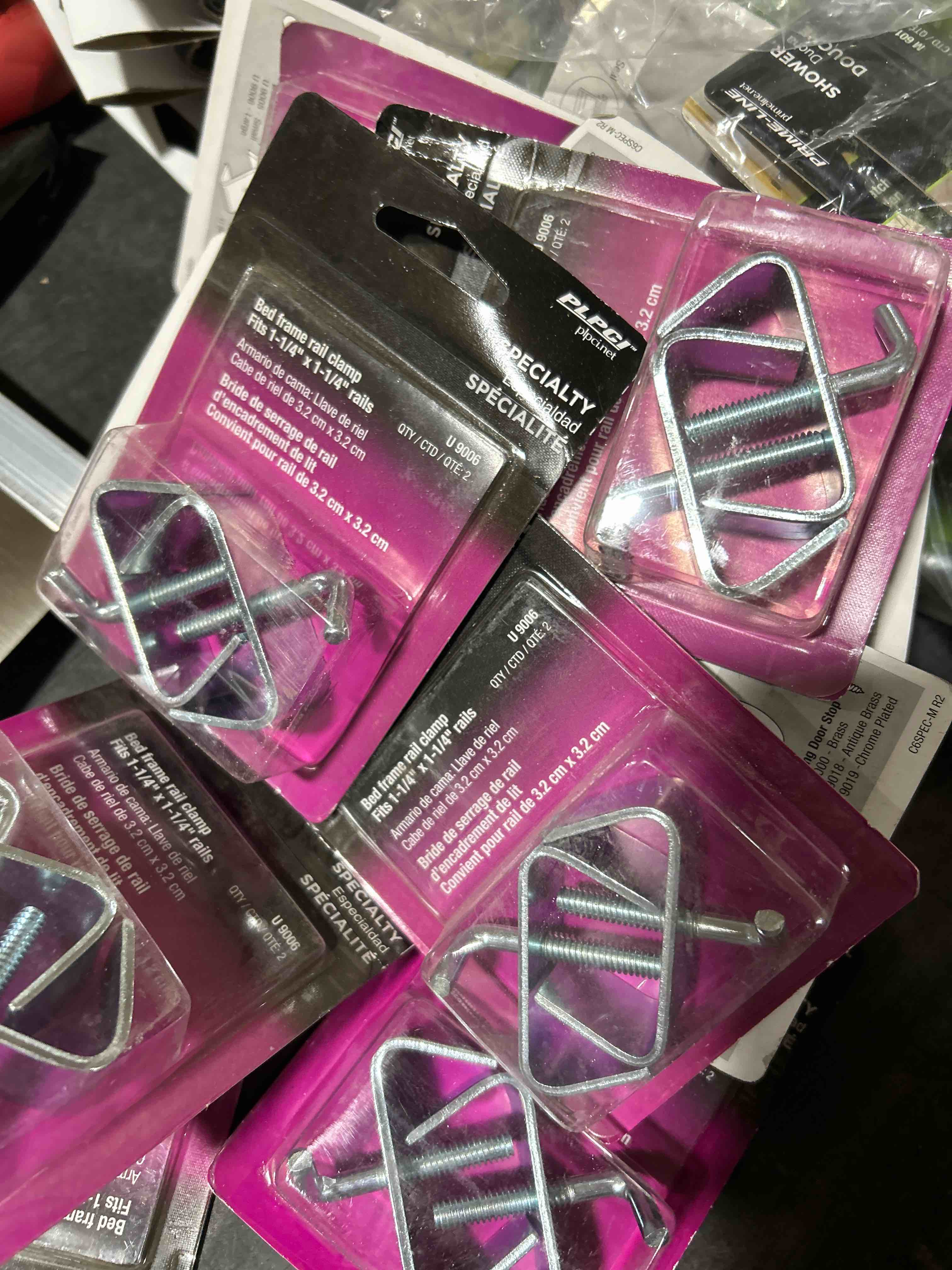 lot of 13 1-1/4 in. Steel Bed Frame Rail Clamp (2-pack)