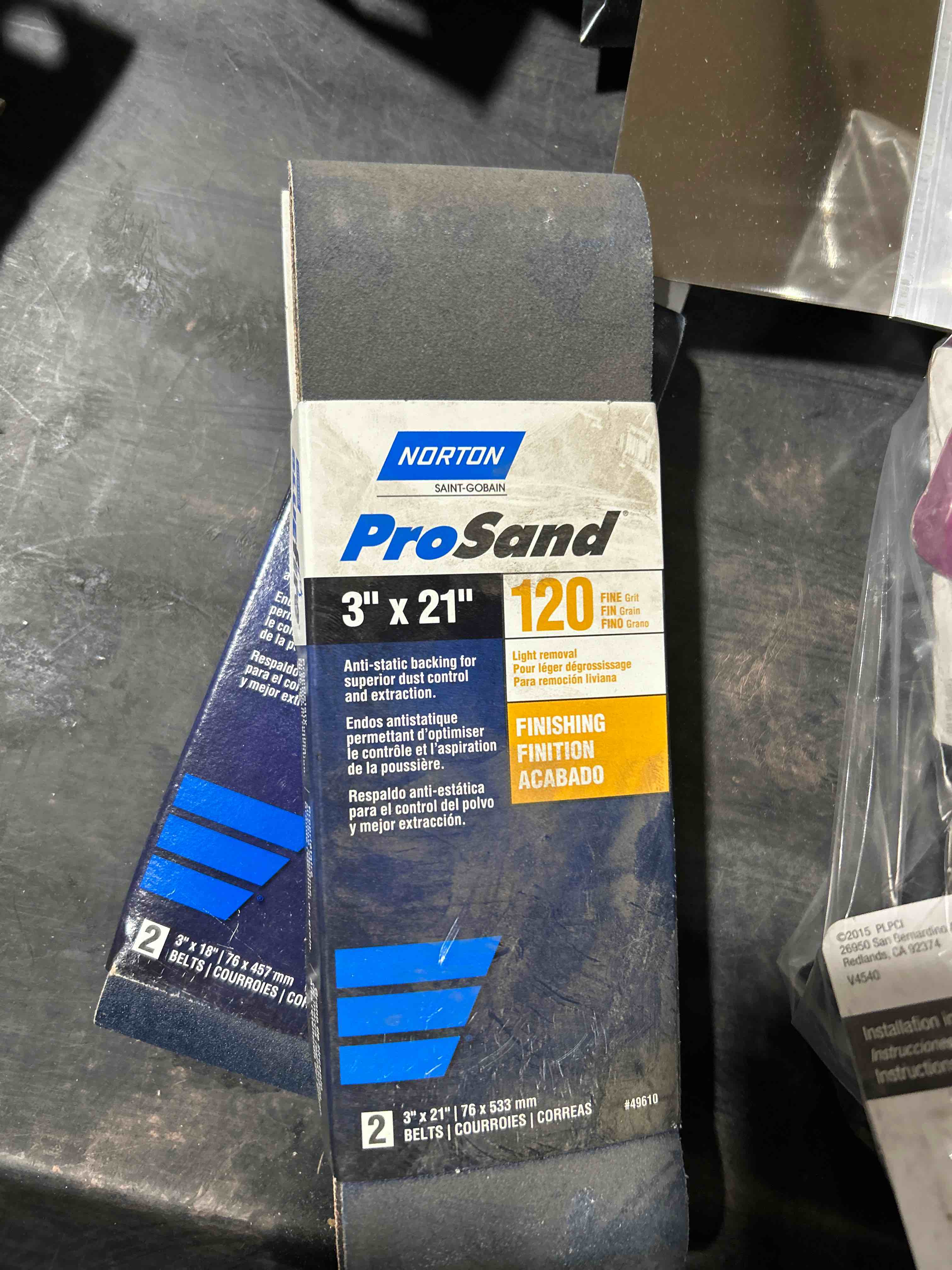 3  x 21  Norton 02225 ProSand Portable Sanding Belt 120-Grit Handy-Pack
