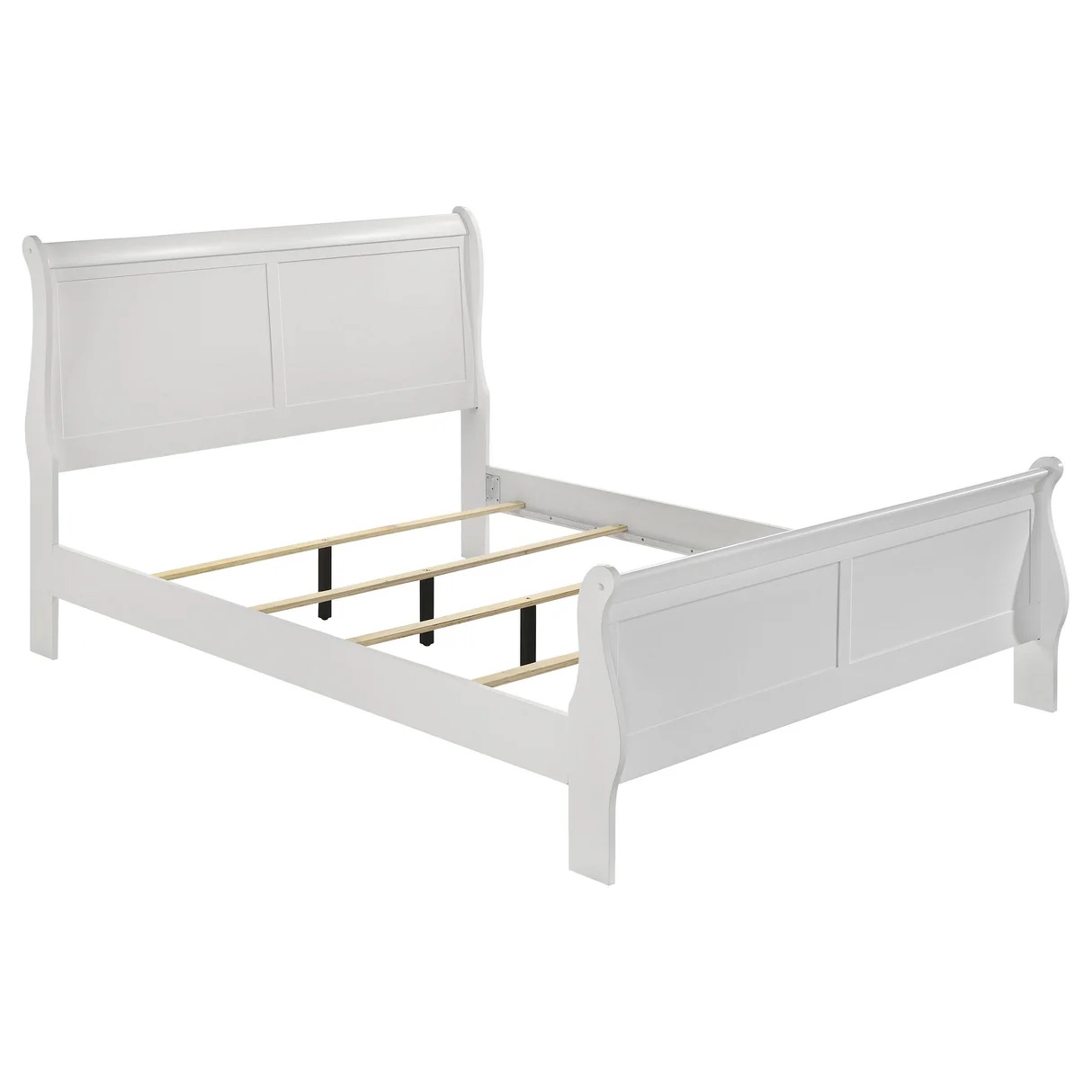 incomplete box 1 of 2 )) Louis Philippe White 47-inch Eastern King Sleigh Panel Bed