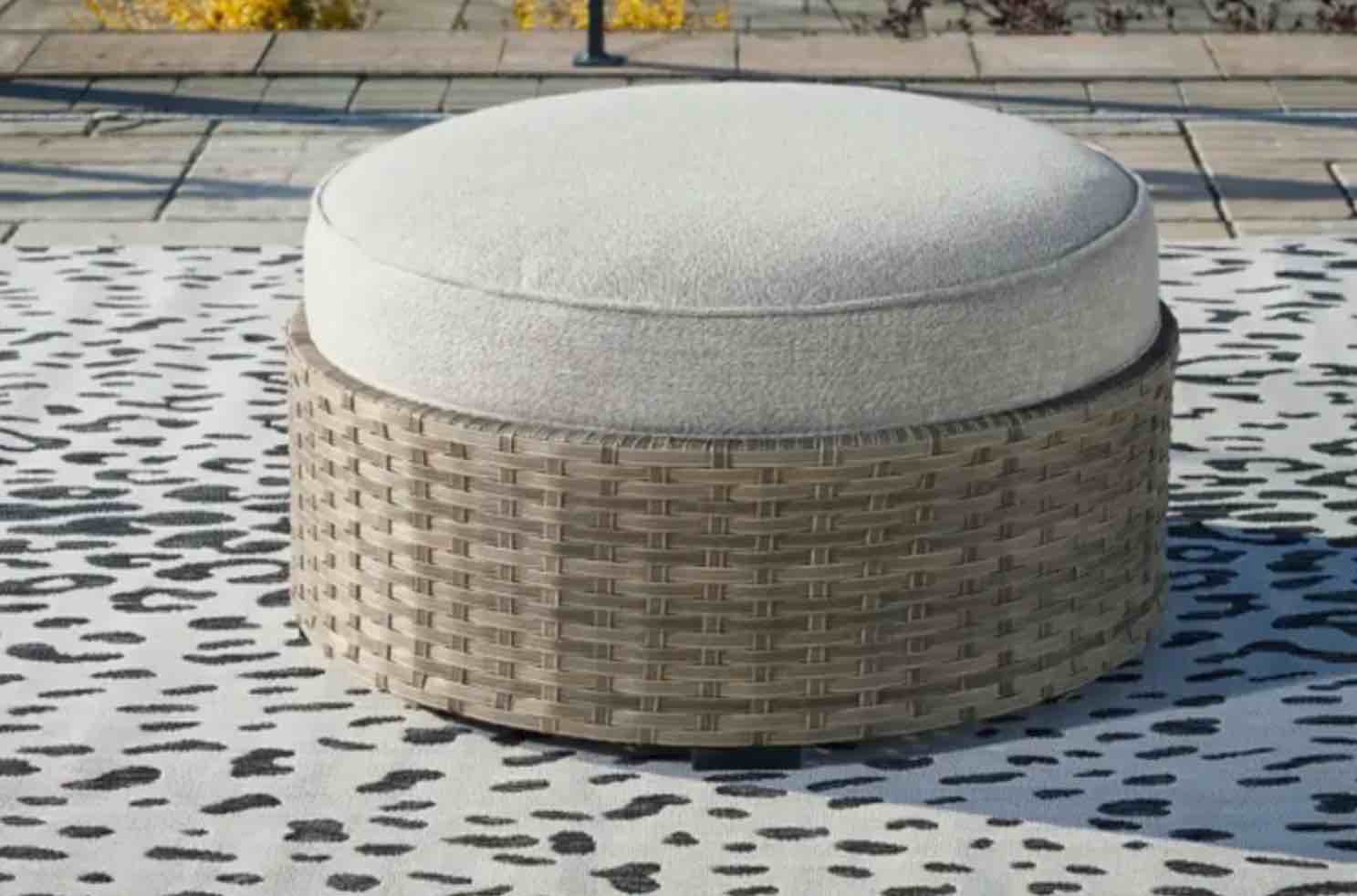 Calworth Round Ottoman With Cushion