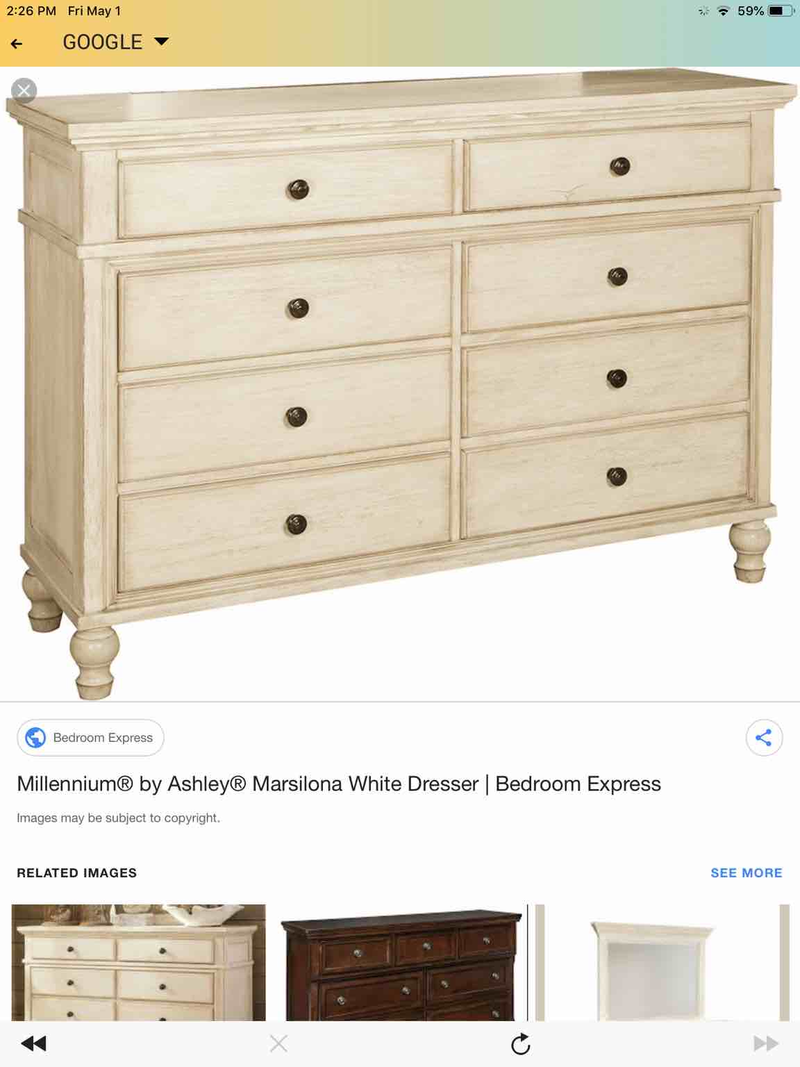 Marsilona White Dresser